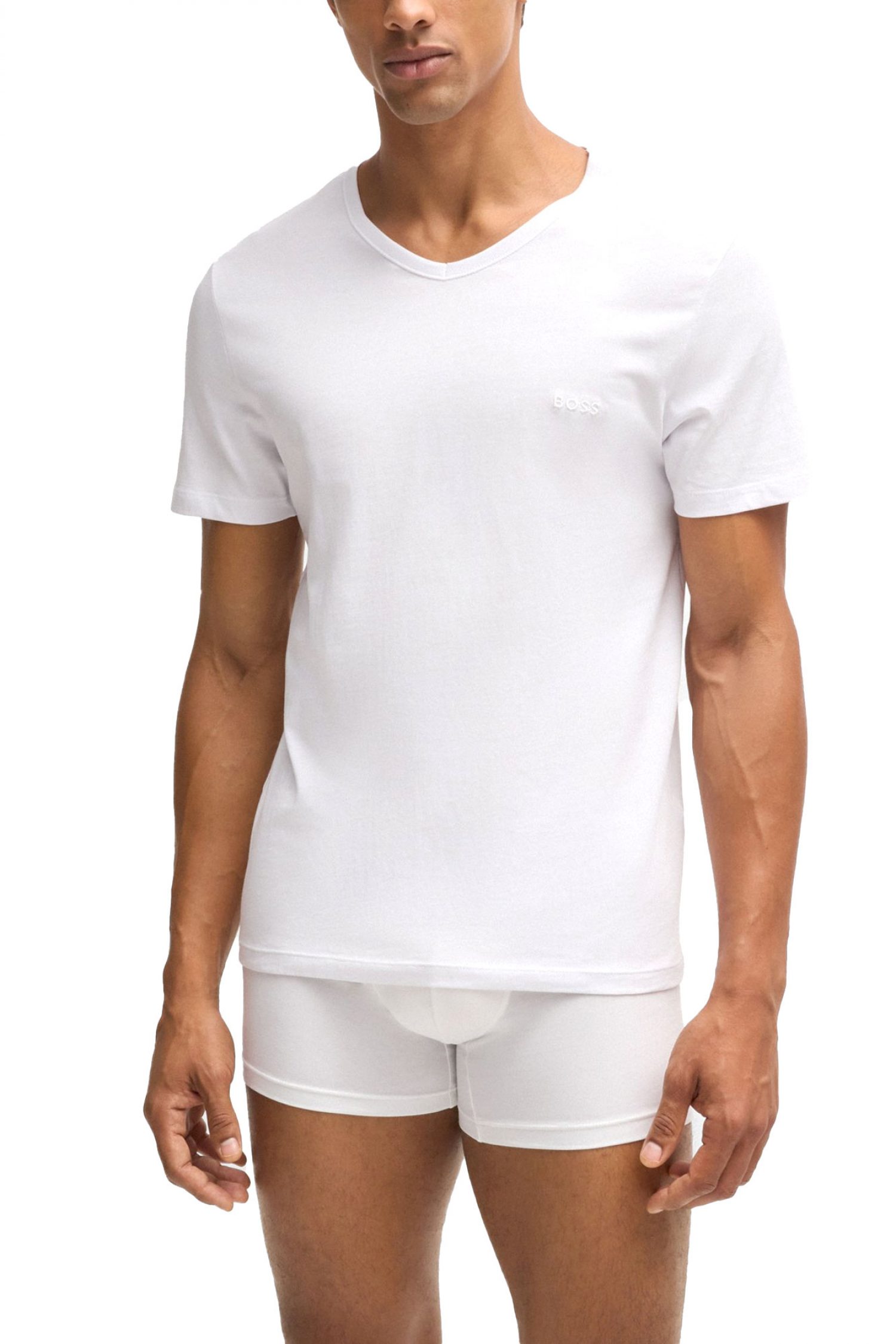 BOSS ΕΣΩΡΟΥΧΟ T-SHIRT 3P VNECK REGULAR FIT CLASSIC ΛΕΥΚΟ