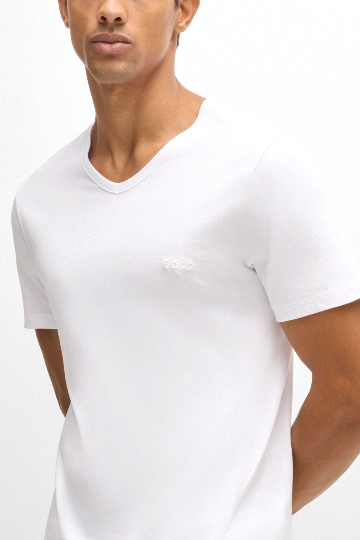 BOSS ΕΣΩΡΟΥΧΟ T-SHIRT 3P VNECK REGULAR FIT CLASSIC ΛΕΥΚΟ