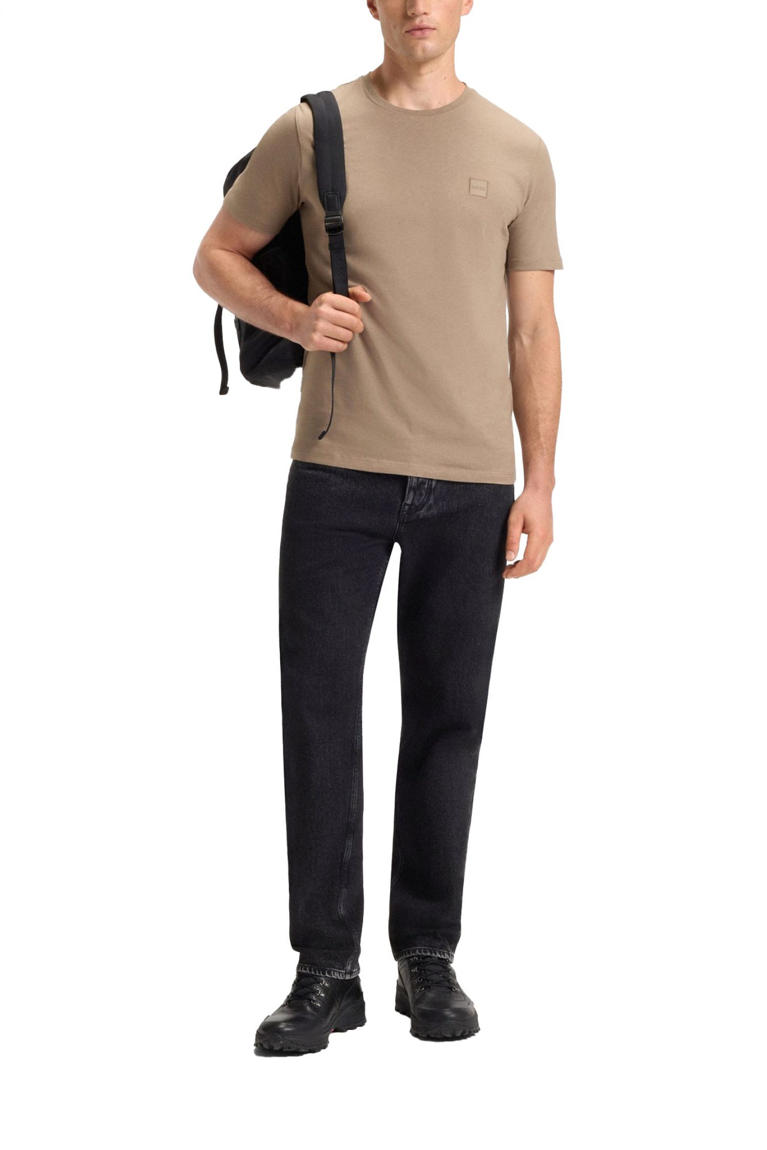 BOSS CASUAL T-SHIRT RELAXED FIT TALES ΠΟΥΡΟ ΚΑΦΕ