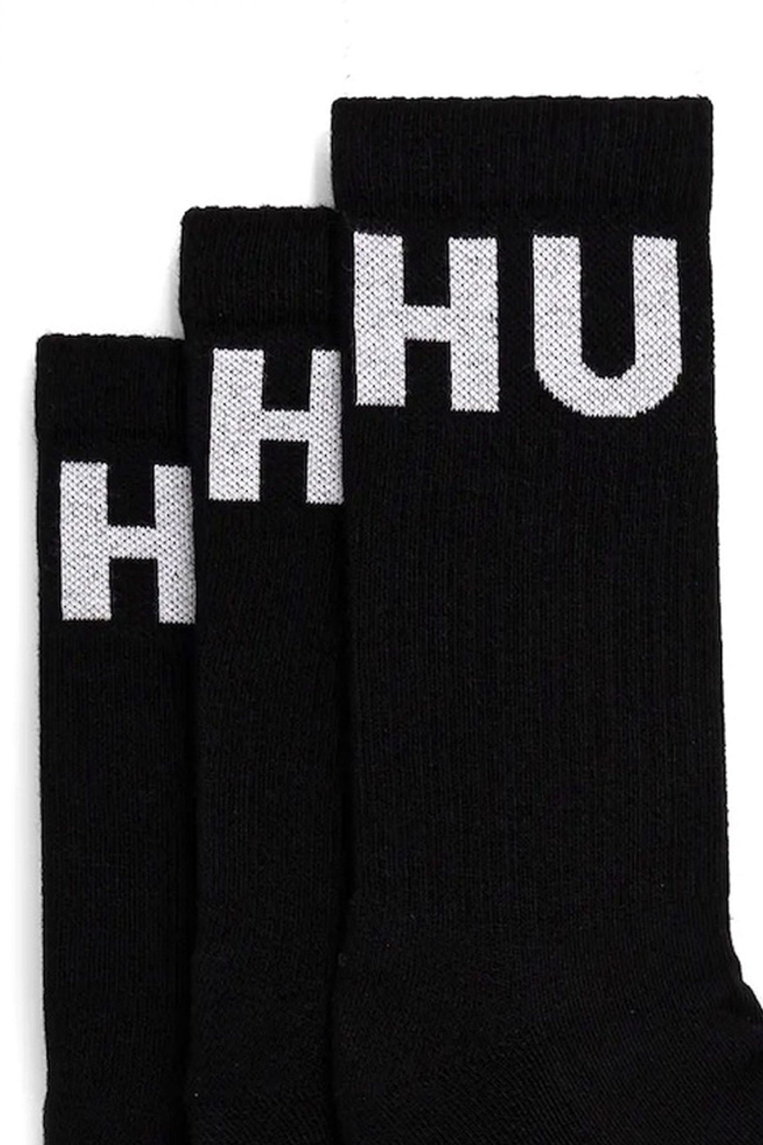 HUGO ΚΑΛΤΣΕΣ 3P QS ICONIC CC LOGO ΜΑΥΡΟ-ΛΕΥΚΟ