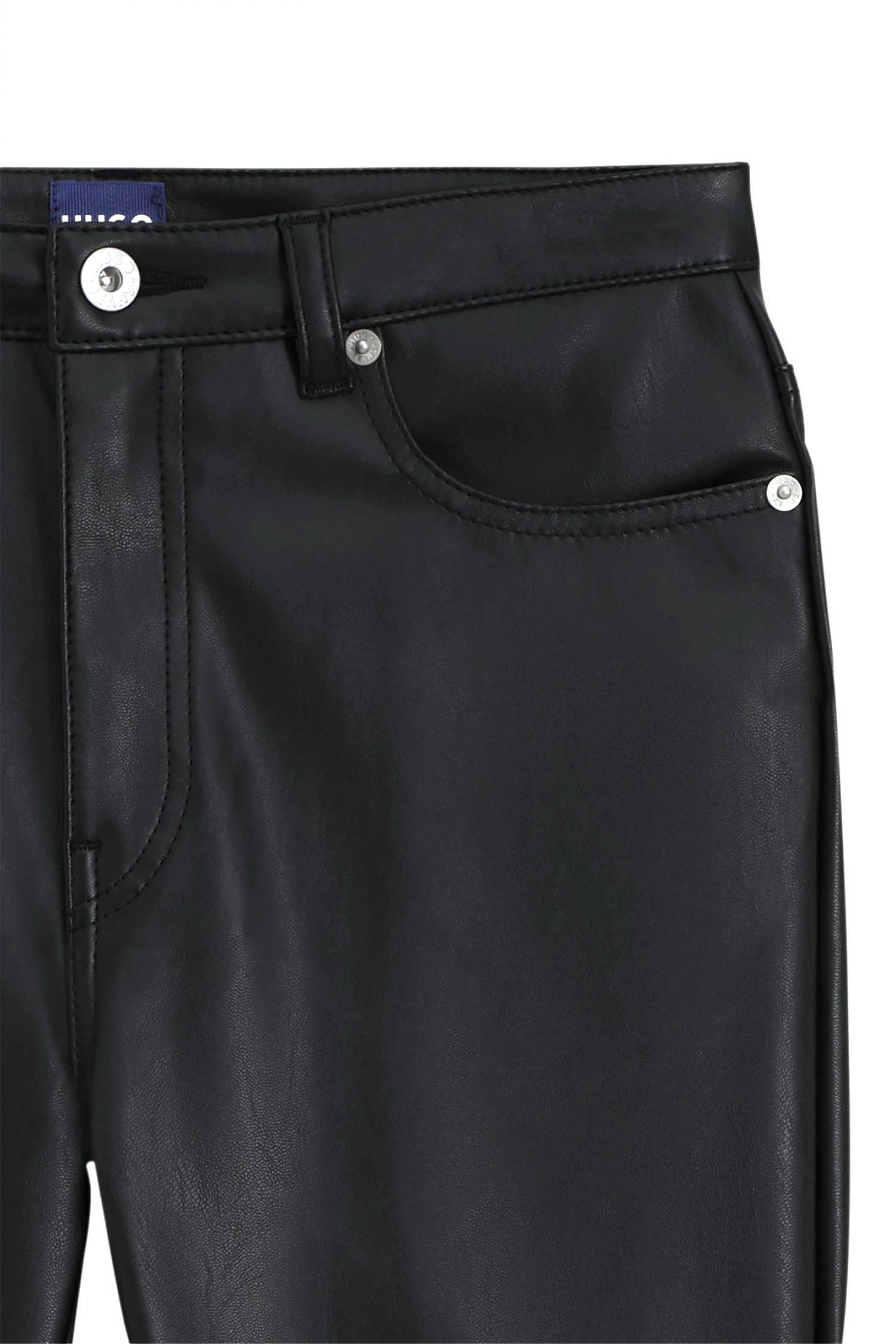 HUGO BLUE ΠΑΝΤΕΛΟΝΙ FAUX LEATHER HABLEU-1_B FLAIR ΜΑΥΡΟ