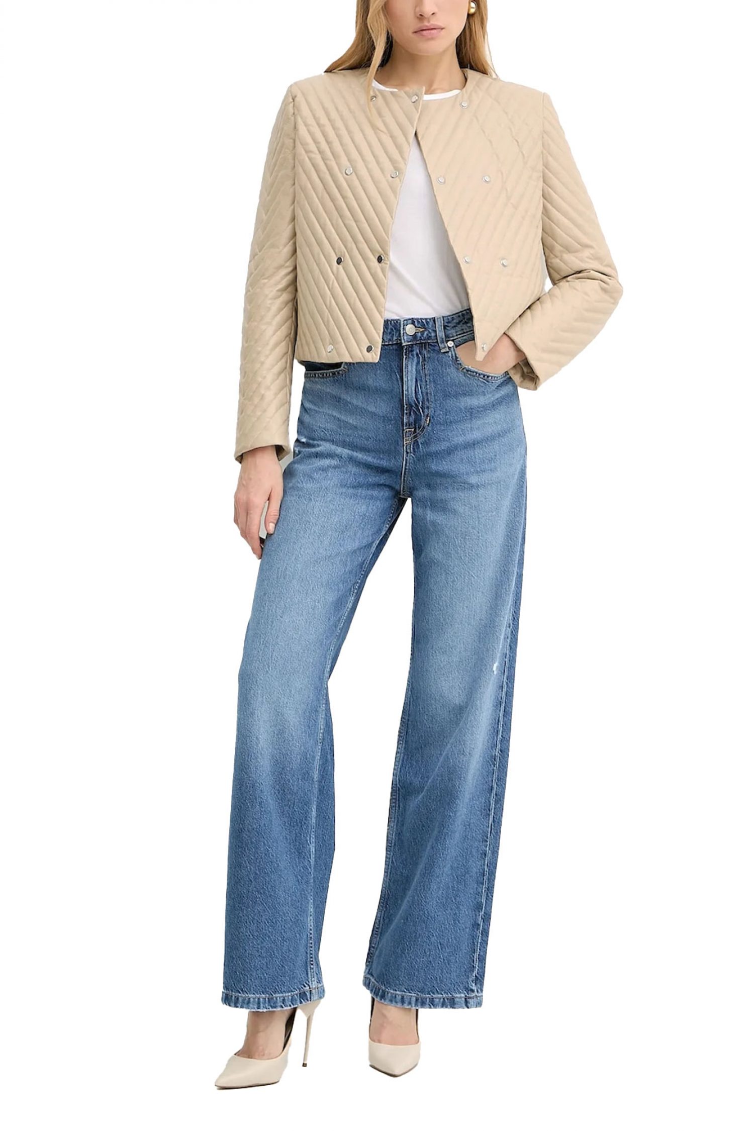 BOSS ΠΑΝΤΕΛΟΝΙ JEANS C_MARLENE HR 7.0 REGULAR FIT/WIDE LEG ΜΠΛΕ