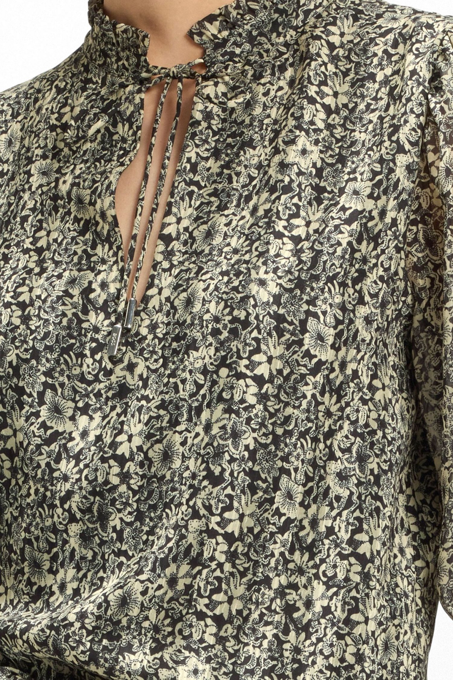 BOSS ΜΠΛΟΥΖΑ C_BERODEO ΕΜΠΡΙΜΕ ΔΕΣΙΜΟ ΛΑΙΜΟ ΜΑΥΡΟ-ΜΠΕΖ