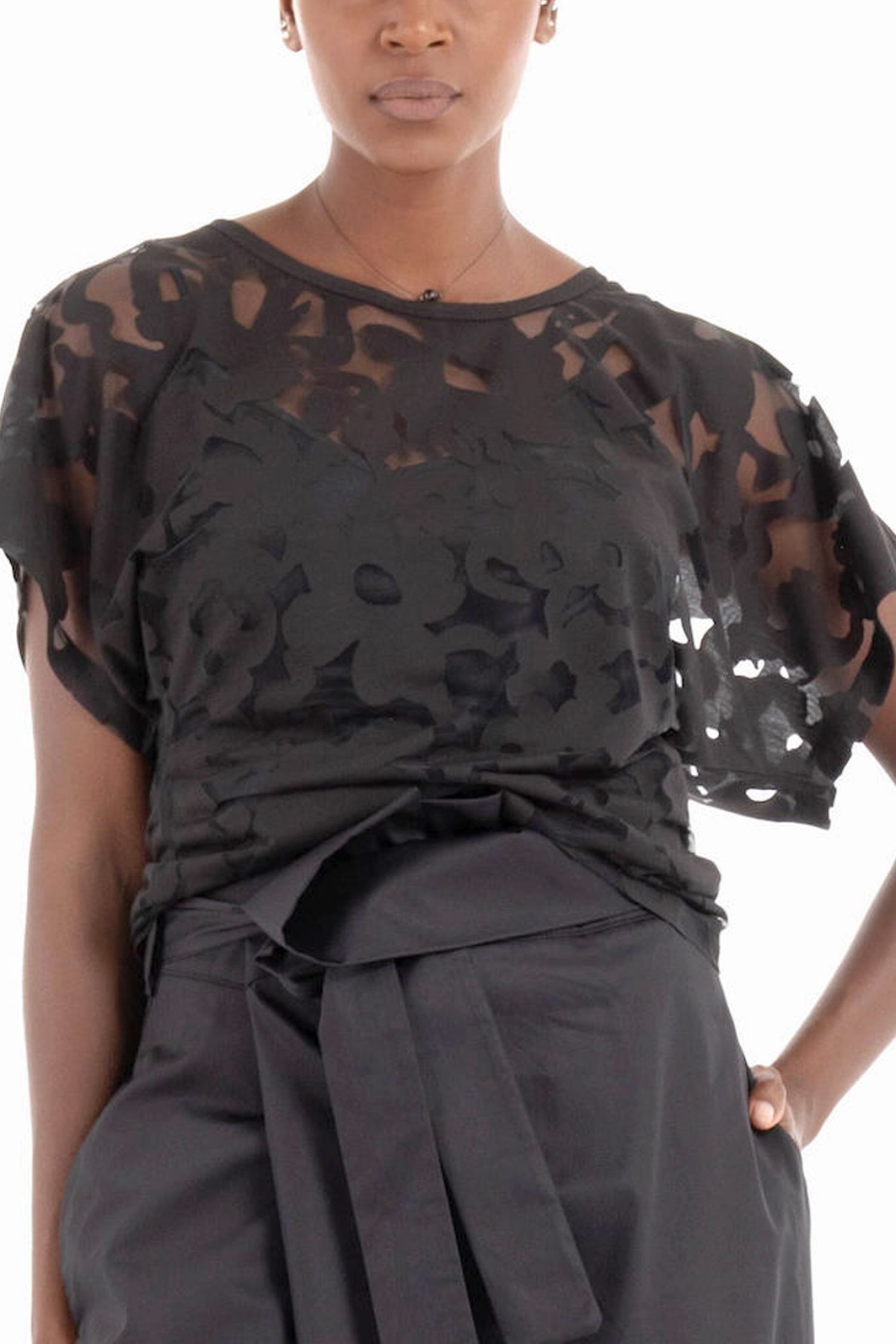 BOSS T-SHIRT C_EBASI ΔΙΑΦΑΝΕΙΕΣ ΜΑΥΡΟ