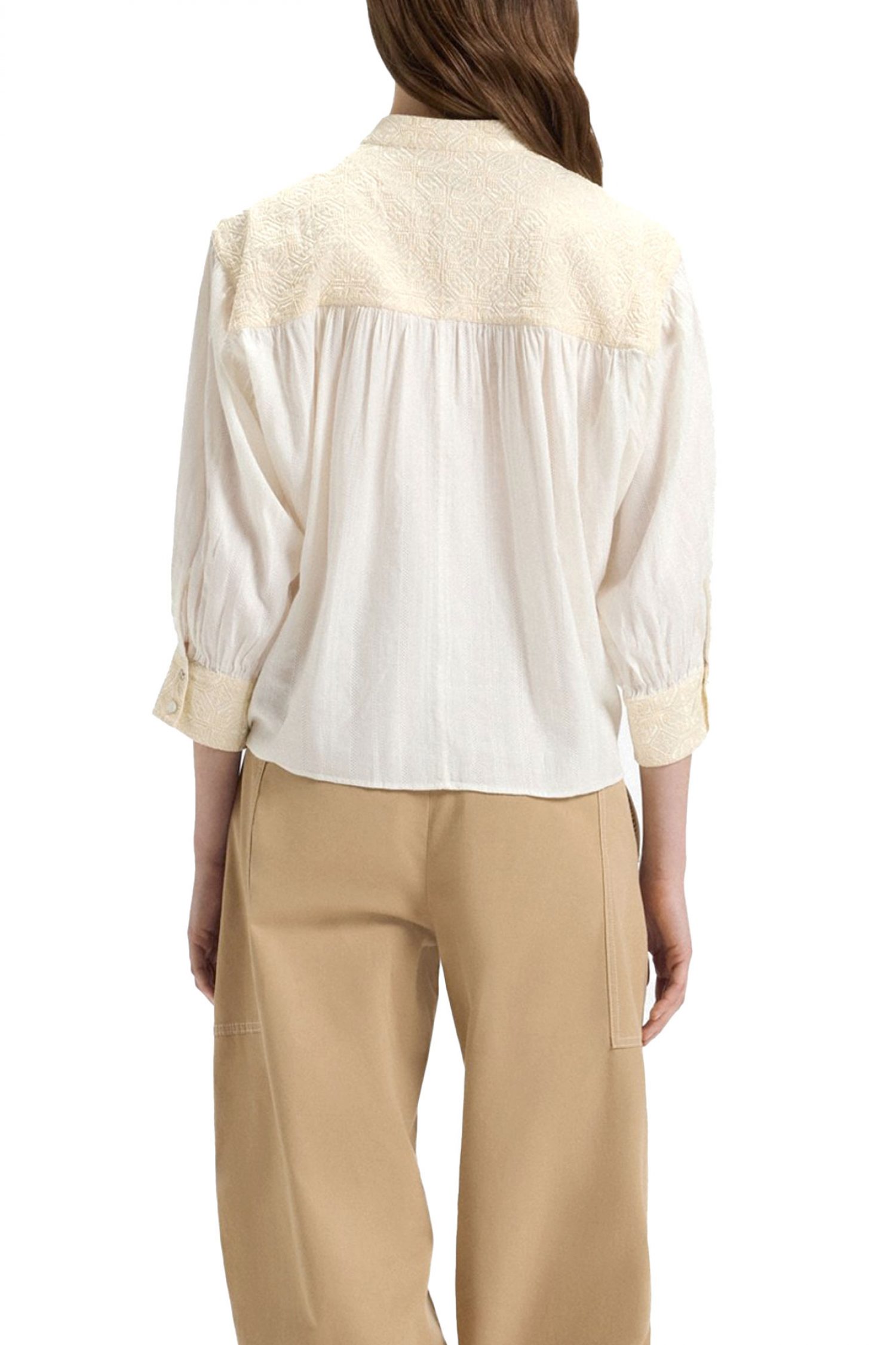 BOSS ΜΠΛΟΥΖΑ C_BRODES ΔΕΣΙΜΟ ΛΑΙΜΟ ΛΕΠΤΟΜΕΡΕΙΑ ΚΕΝΤΗΜΑ ΕΚΡΟΥ