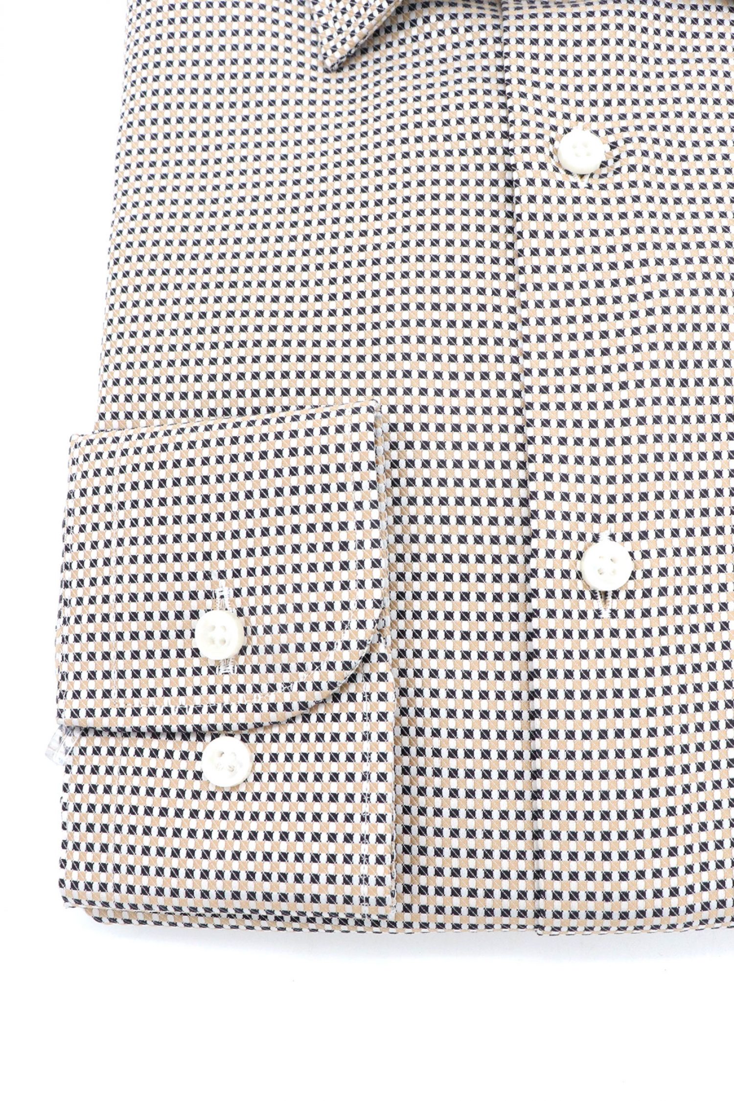 BOSS ΠΟΥΚΑΜΙΣΟ ΜΙΚΡΟΣΧΕΔΙΟ SLIM FIT H-HANK-KENT-C1-214 ΜΠΕΖ