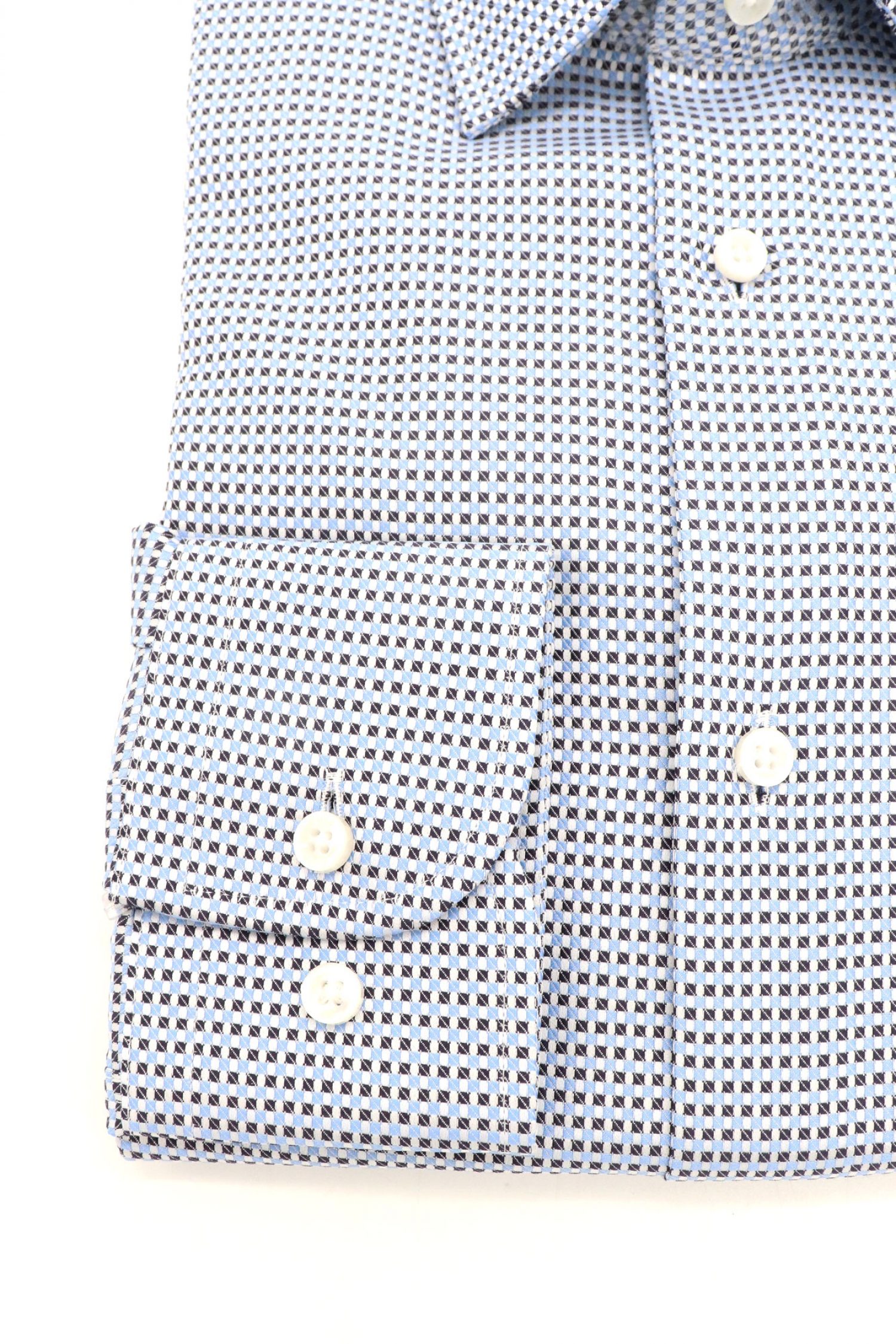 BOSS ΠΟΥΚΑΜΙΣΟ ΜΙΚΡΟΣΧΕΔΙΟ SLIM FIT H-HANK-KENT-C1-214 ΣΙΕΛ