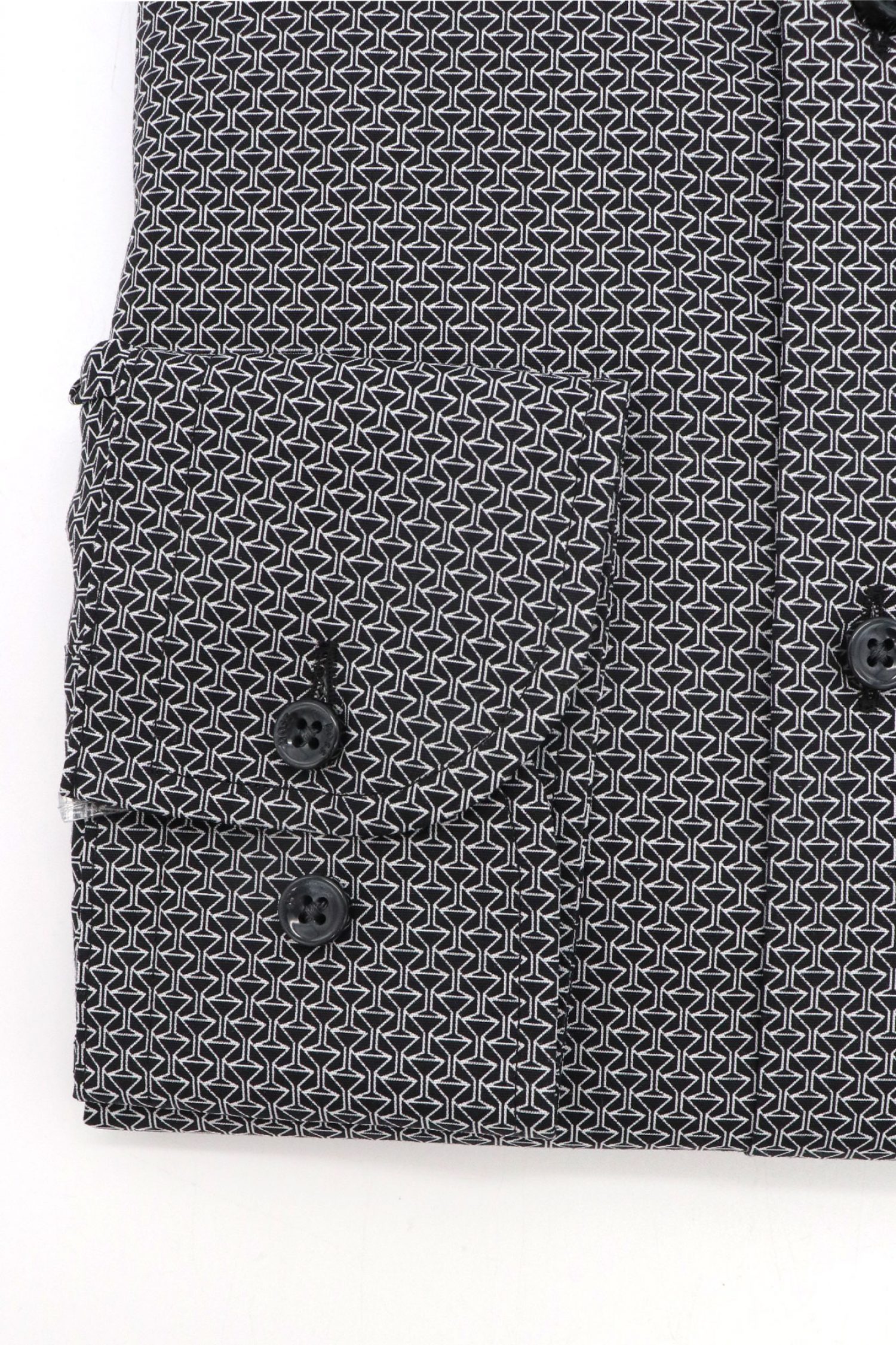 BOSS ΠΟΥΚΑΜΙΣΟ ΜΙΚΡΟΣΧΕΔΙΟ SLIM FIT H-HANK-KENT-C1-214 ΜΑΥΡΟ