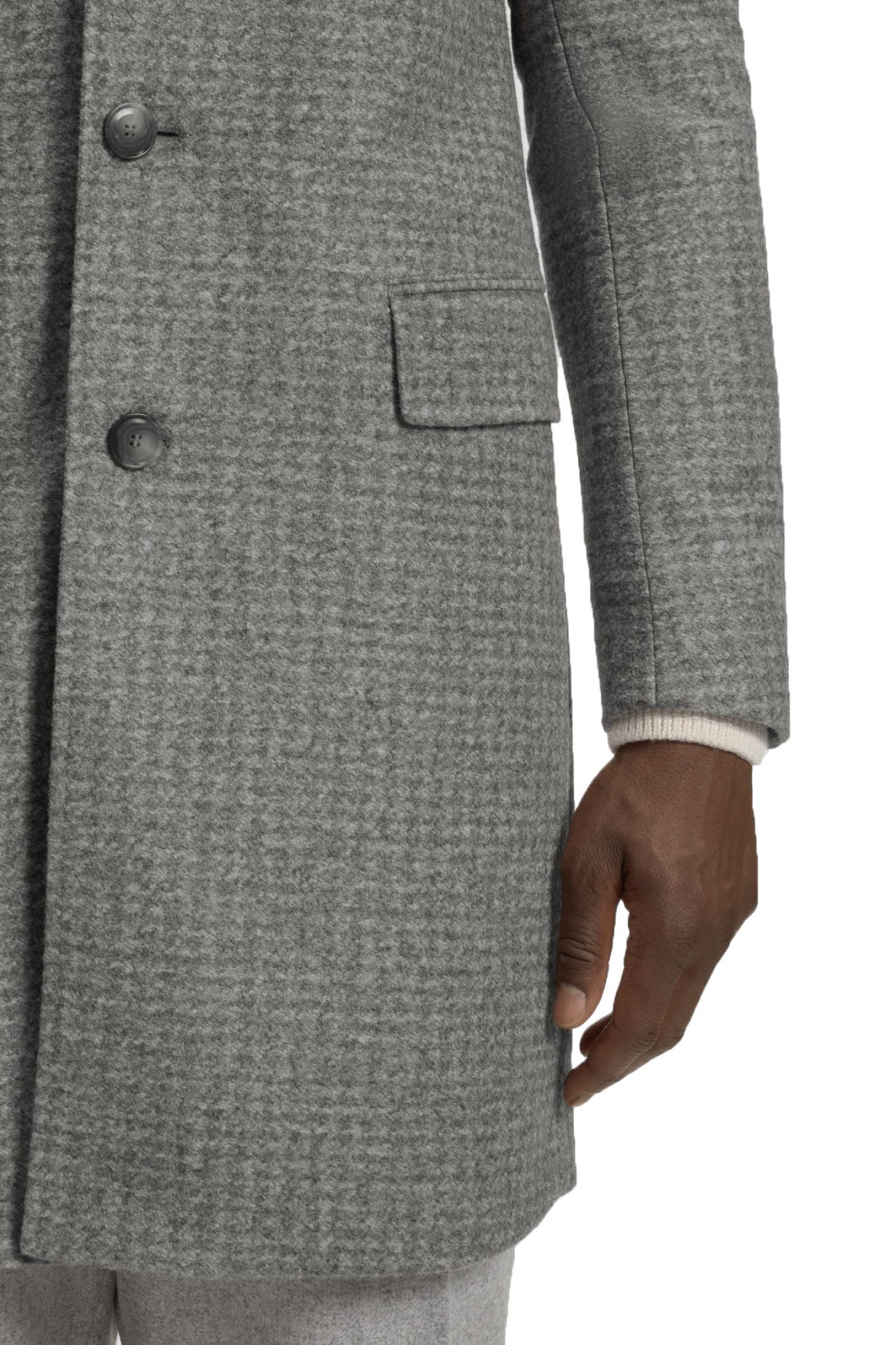 BOSS ΠΑΛΤΟ ΑΠΟΣΠΩΜΕΝΟΣ ΘΩΡΑΚΑΣ H-HYDE-J-BIB-PAD-254 ΓΚΡΙ