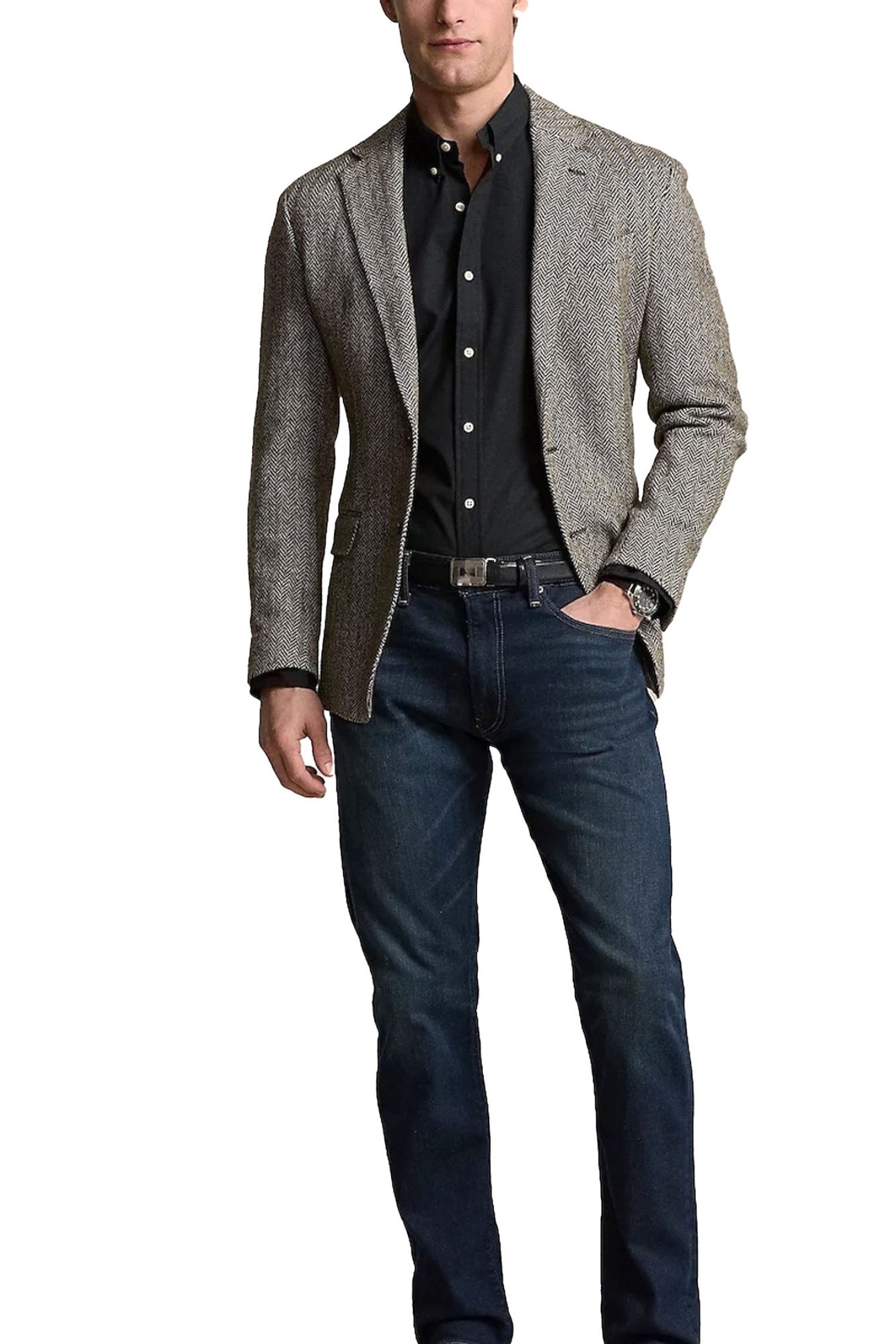 RALPH LAUREN ΠΟΥΚΑΜΙΣΟ BUTTON DOWN SLIM FIT ΜΑΥΡΟ