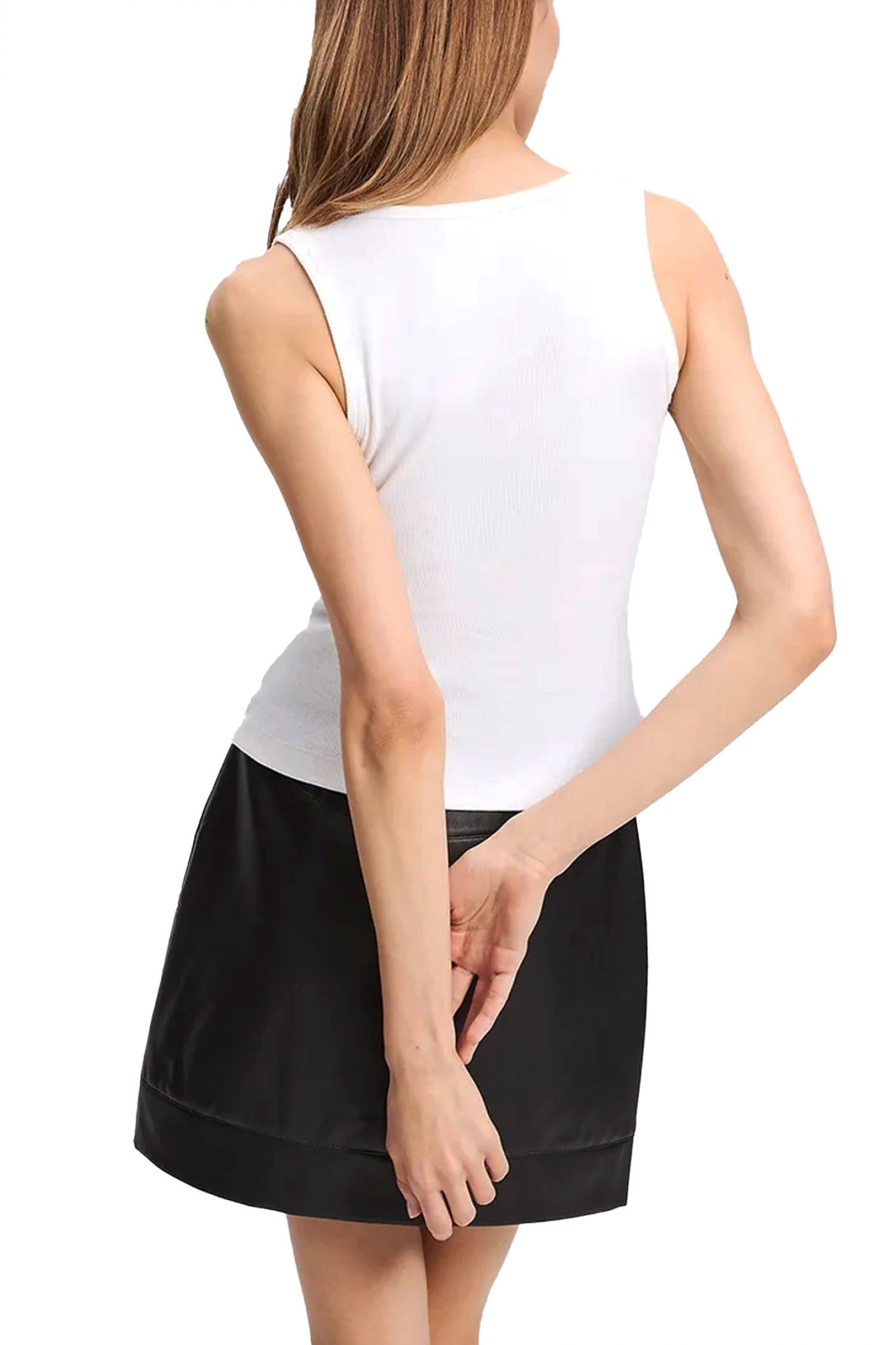 KARL LAGERFELD TANK TOP V-NECK SLIM FIT RIBBED LOGO ΛΕΥΚΟ φωτογραφία