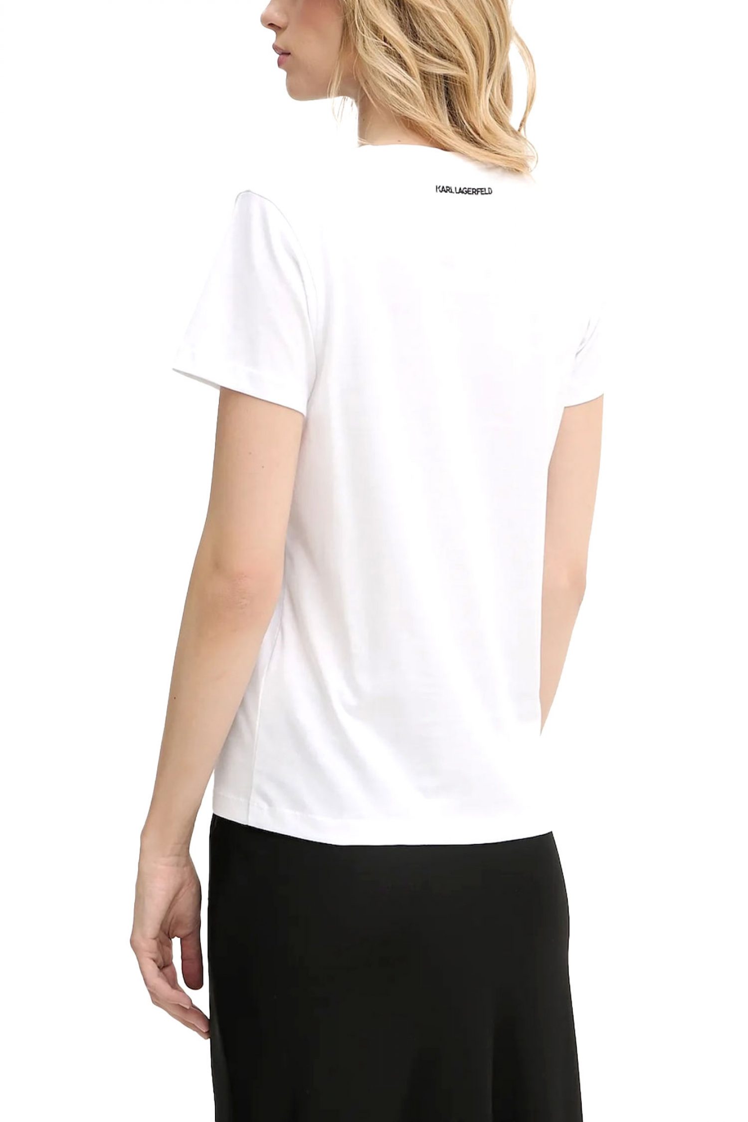 KARL LAGERFELD T-SHIRT CREW NECK IKON SEASONAL LOGO ΛΕΥΚΟ
