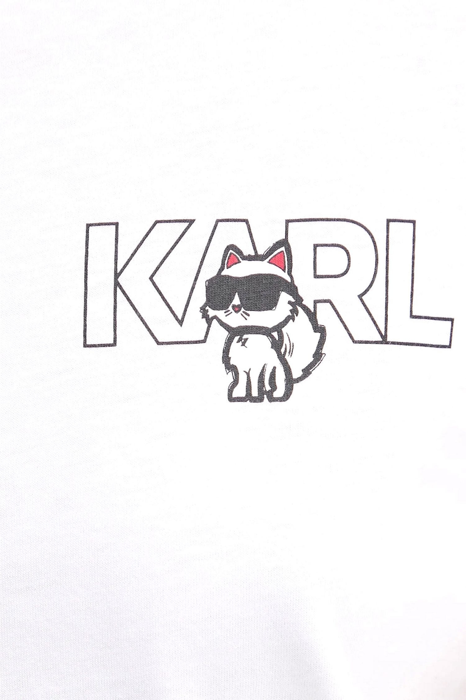 KARL LAGERFELD T-SHIRT CREW NECK IKON SEASONAL LOGO ΛΕΥΚΟ