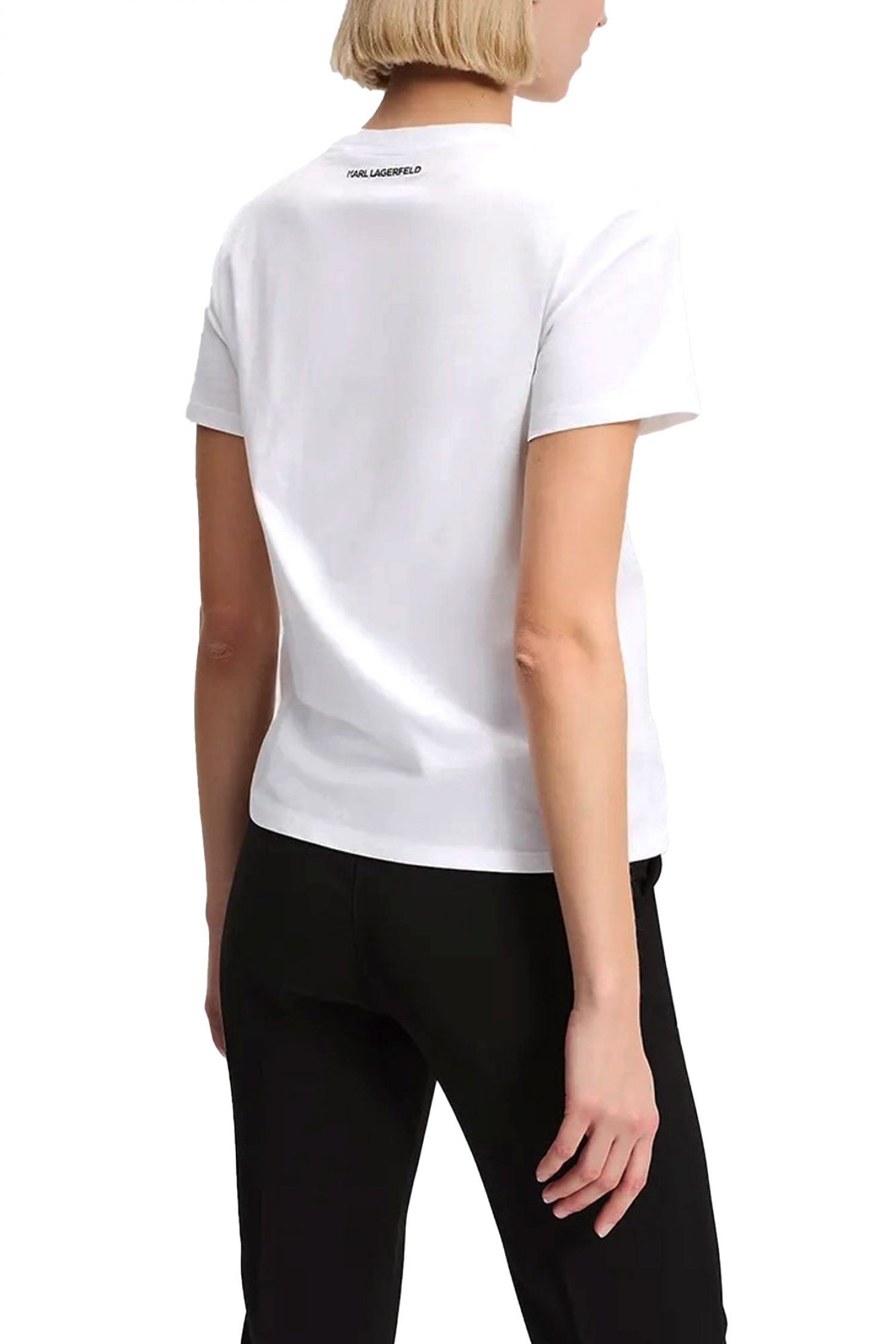 KARL LAGERFELD T-SHIRT CREW NECK REGULAR FIT LOGO ΛΕΥΚΟ