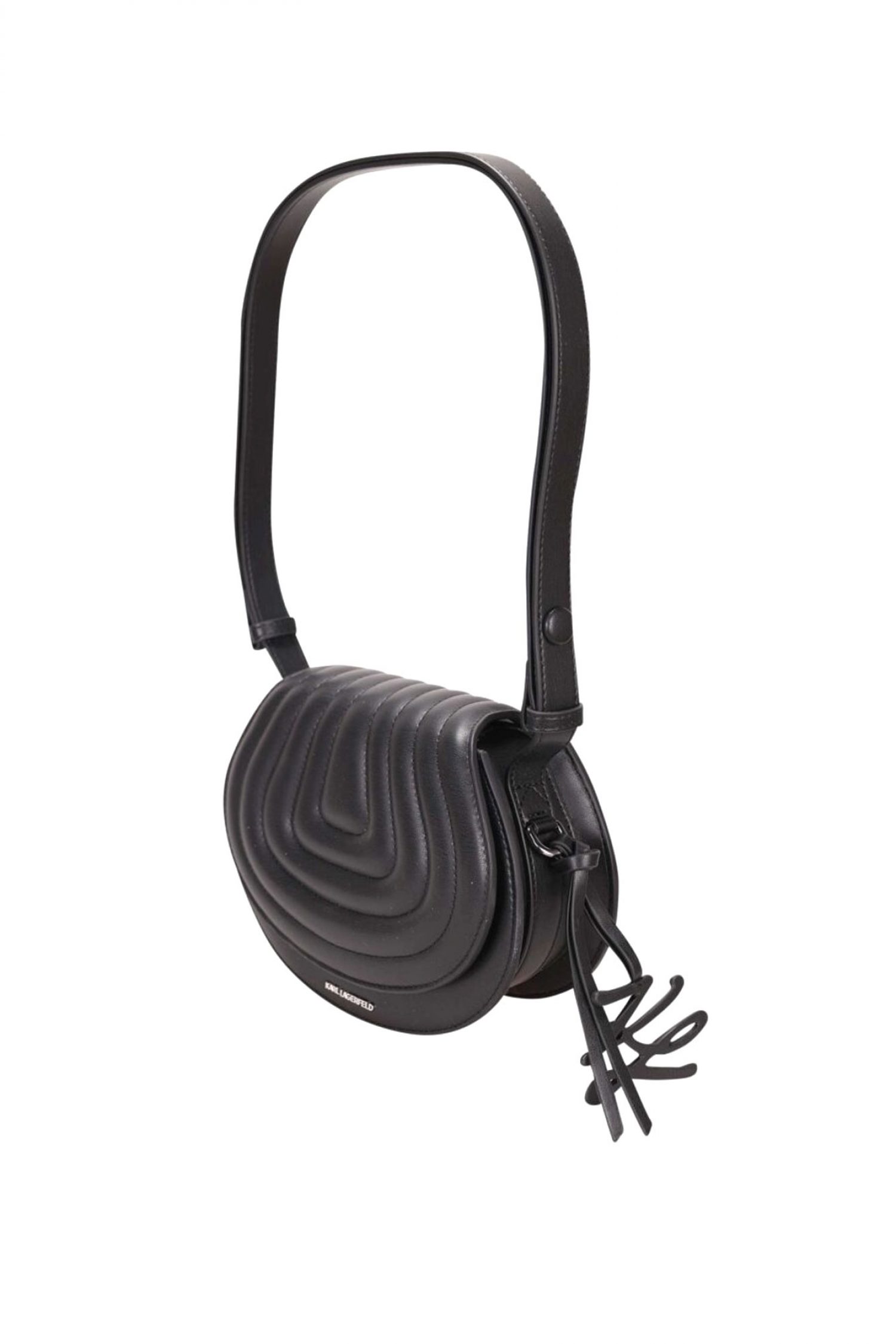 KARL LAGERFELD ΤΣΑΝΤΑ ΩΜΟΥ/CROSSBODY WELLEN SADDLE CB ΜΑΥΡΟ