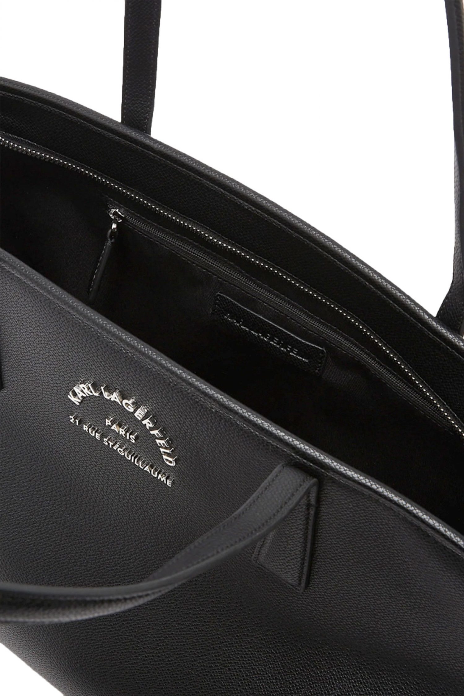 KARL LAGERFELD ΤΣΑΝΤΑ ΩΜΟΥ K/RSG METAL TOTE LOGO ΜΕΤΑΛΛΙΚΟ ΜΑΥΡΟ φωτογραφία