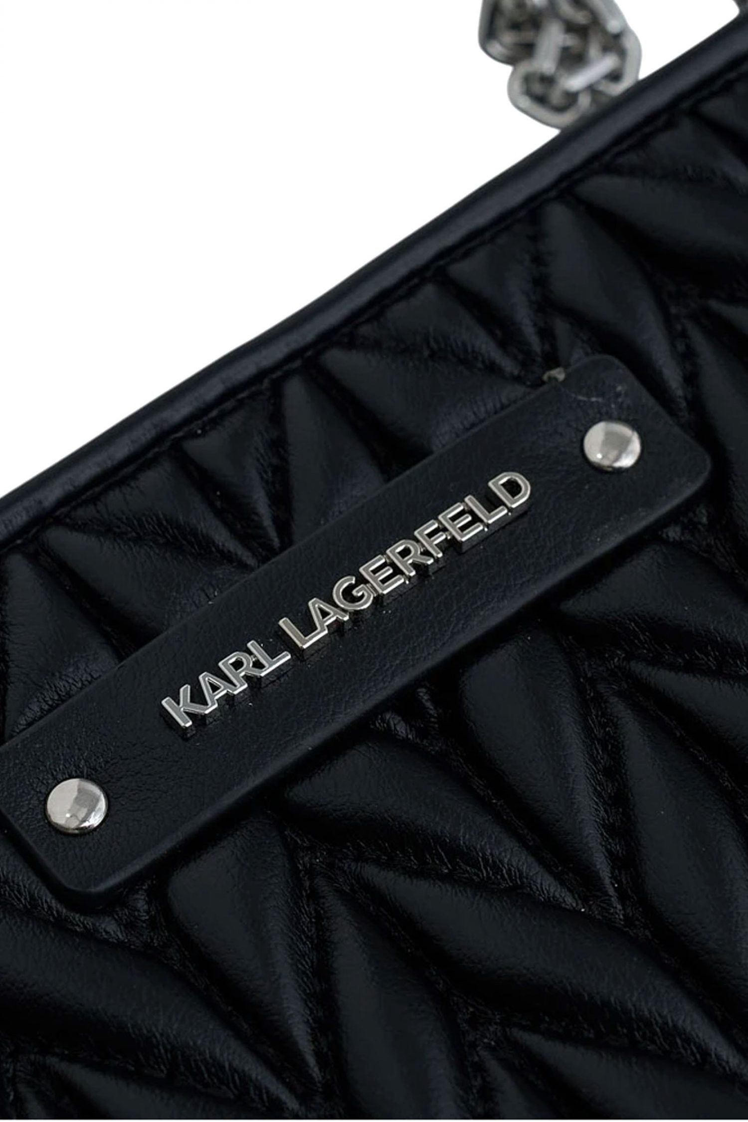KARL LAGERFELD ΤΣΑΝΤΑ/ΠΟΡΤΟΦΟΛΙ CROSSBODY WEAVE CB WALLET LOGO ΜΕΤΑΛΛΙΚΟ ΜΑΥΡΟ φωτογραφία