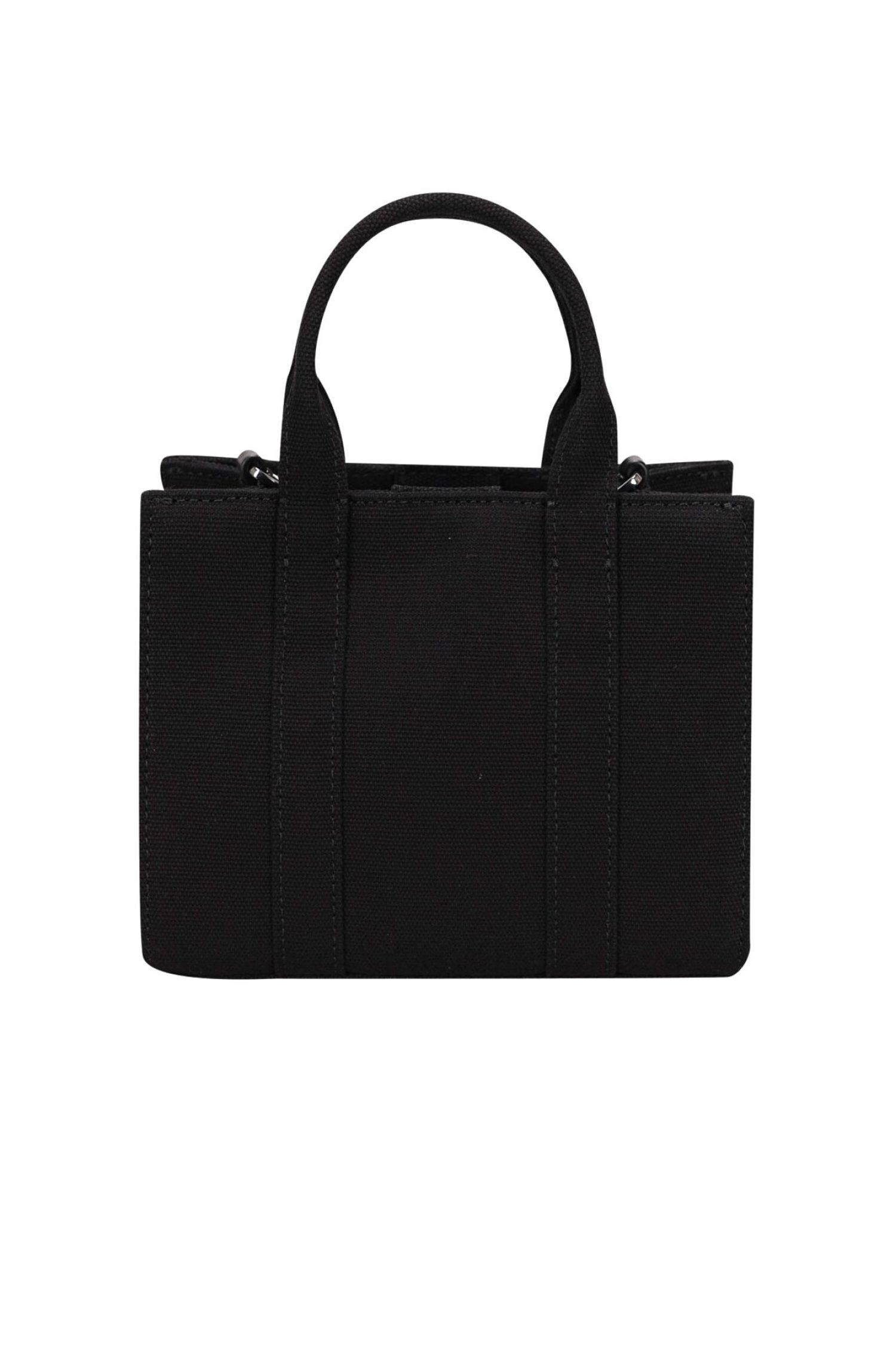 KARL LAGERFELD ΤΣΑΝΤΑ SQUARE MINI TOTE ΚΑΜΒΑΣ LOGO ΜΑΥΡΟ