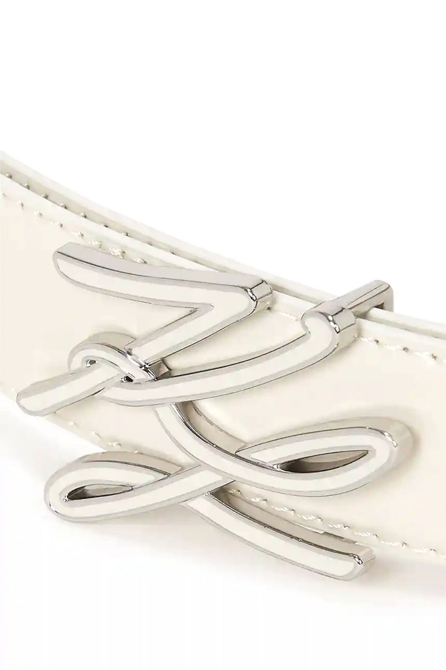 KARL LAGERFELD ΖΩΝΗ K/AUTOGRAPH ENAMEL H2.5 LOGO ΜΕΤΑΛΛΙΚ ΕΚΡΟΥ