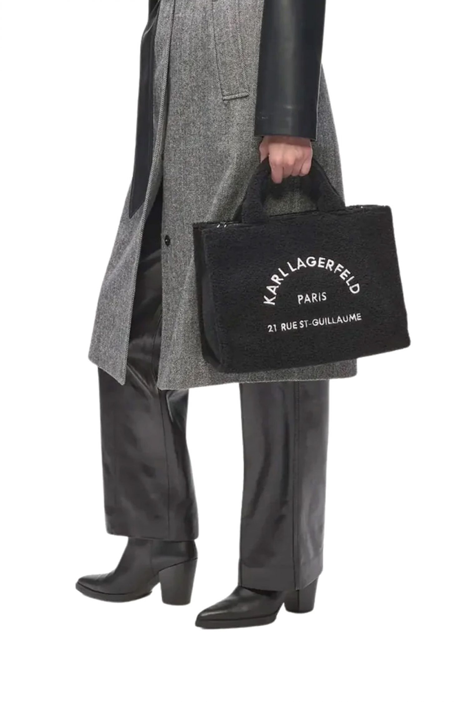 KARL LAGERFELD ΤΣΑΝΤΑ ΩΜΟΥ/CROSSBODY K/RSG MD SQUARE TOTE SEARLING LOGO ΜΑΥΡΟ φωτογραφία