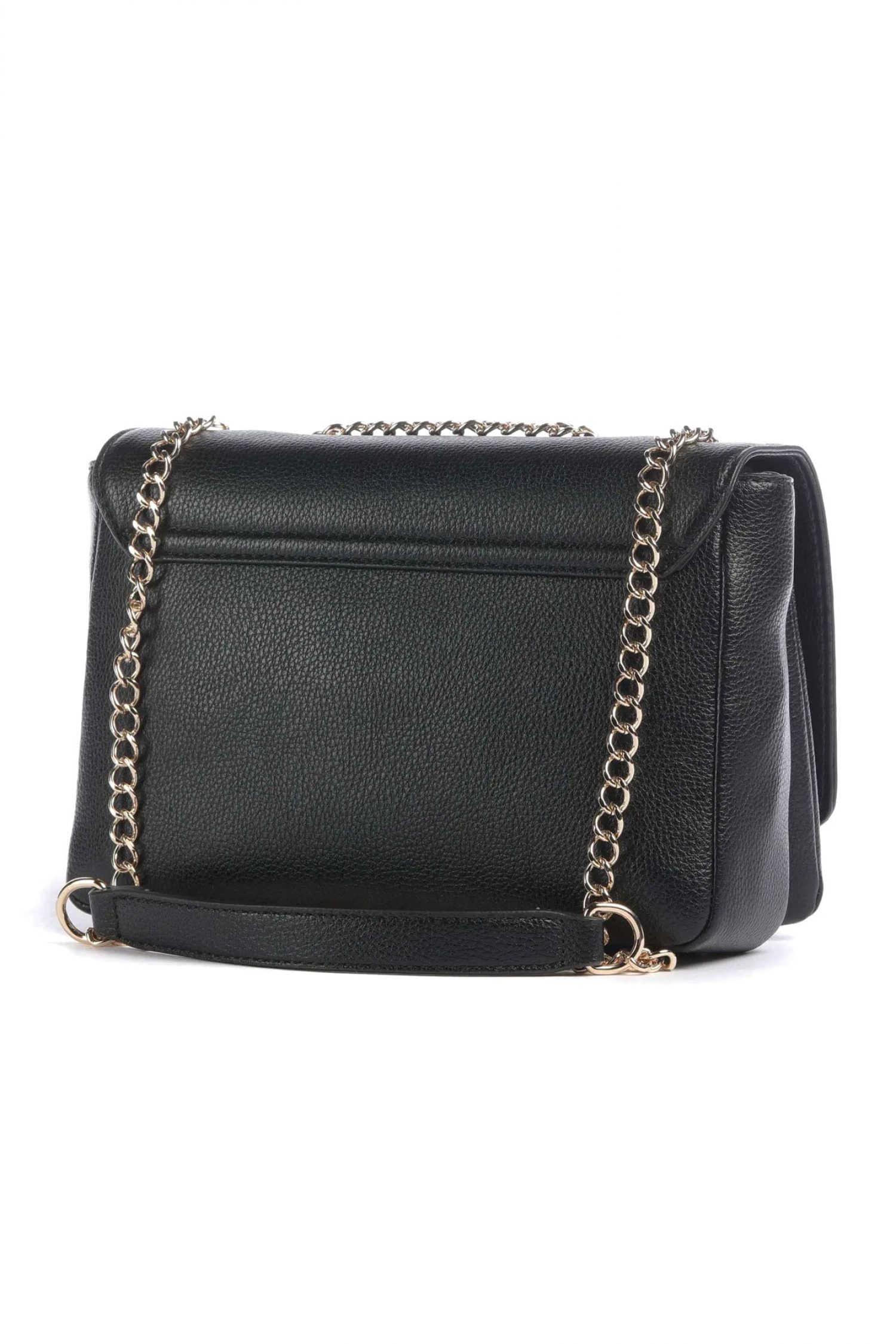 LIU-JO BETTER ΤΣΑΝΤΑ CROSSBODY LOGO ΜΕΤΑΛΛΙΚΟ ΜΑΥΡΟ