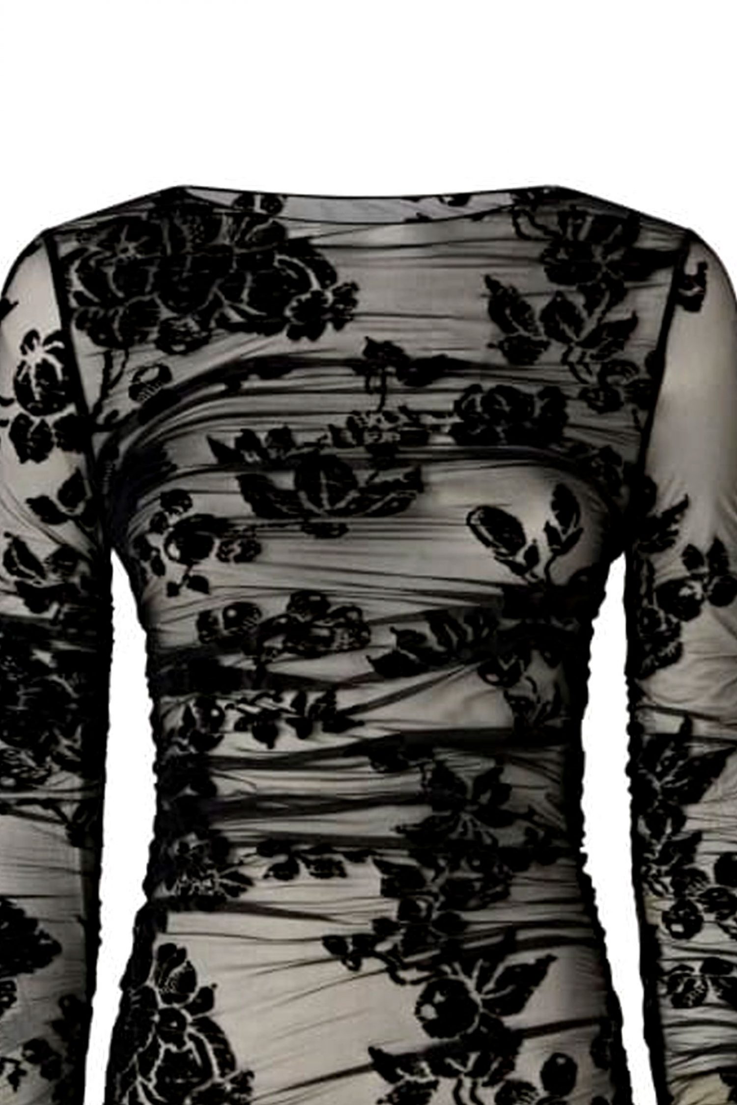 PINKO ΜΠΛΟΥΖΑ PUZZLE ΔΙΑΦΑΝΗ ΜΕ ΦΛΟΚΩΤΟ ΜΟΤΙΒΟ ΜΑΥΡΟ φωτογραφία