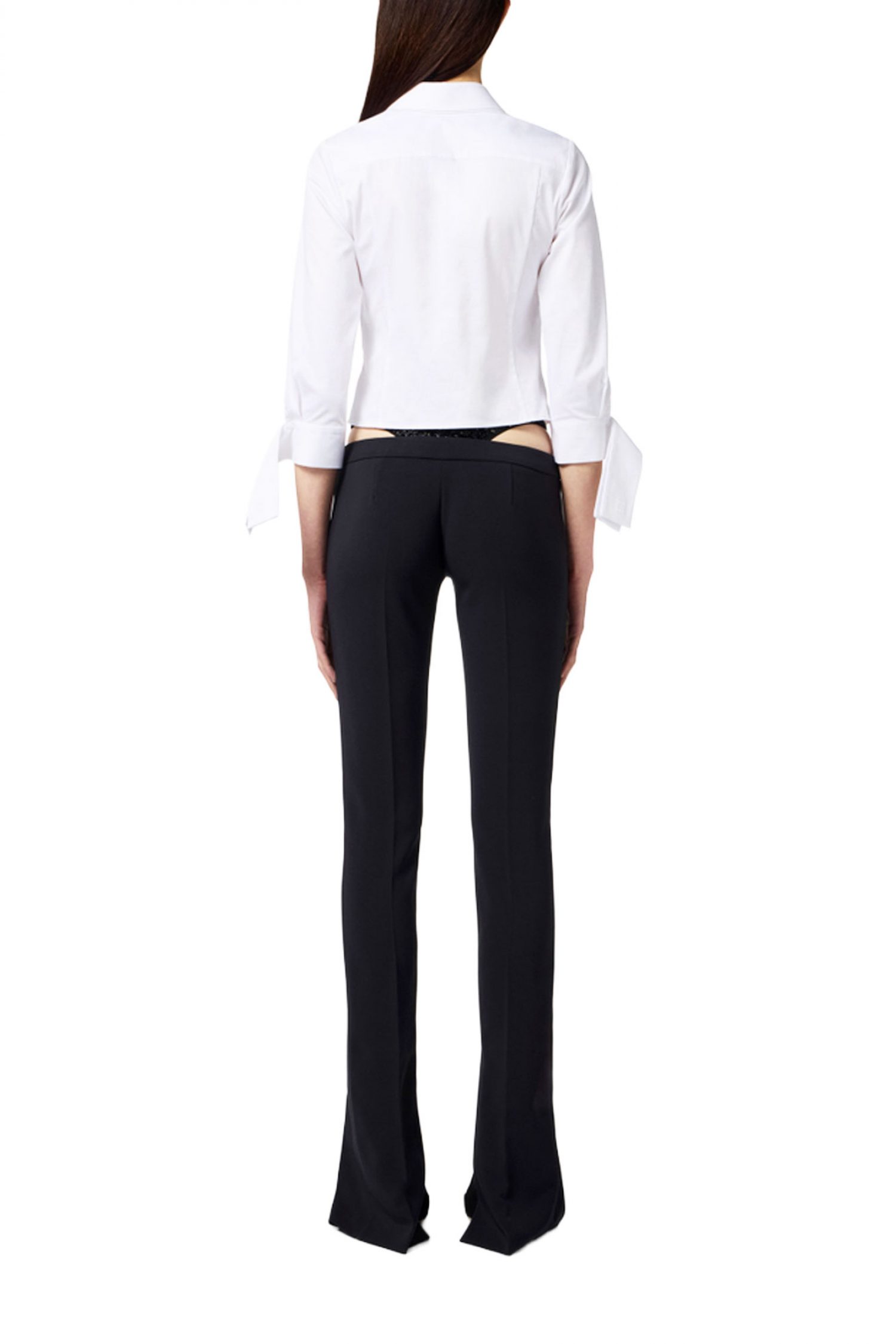 ELISABETTA FRANCHI ΠΟΥΚΑΜΙΣΟ SLIM FIT ΜΕ ΠΑΠΙΓΙΟΝ ΛΕΥΚΟ