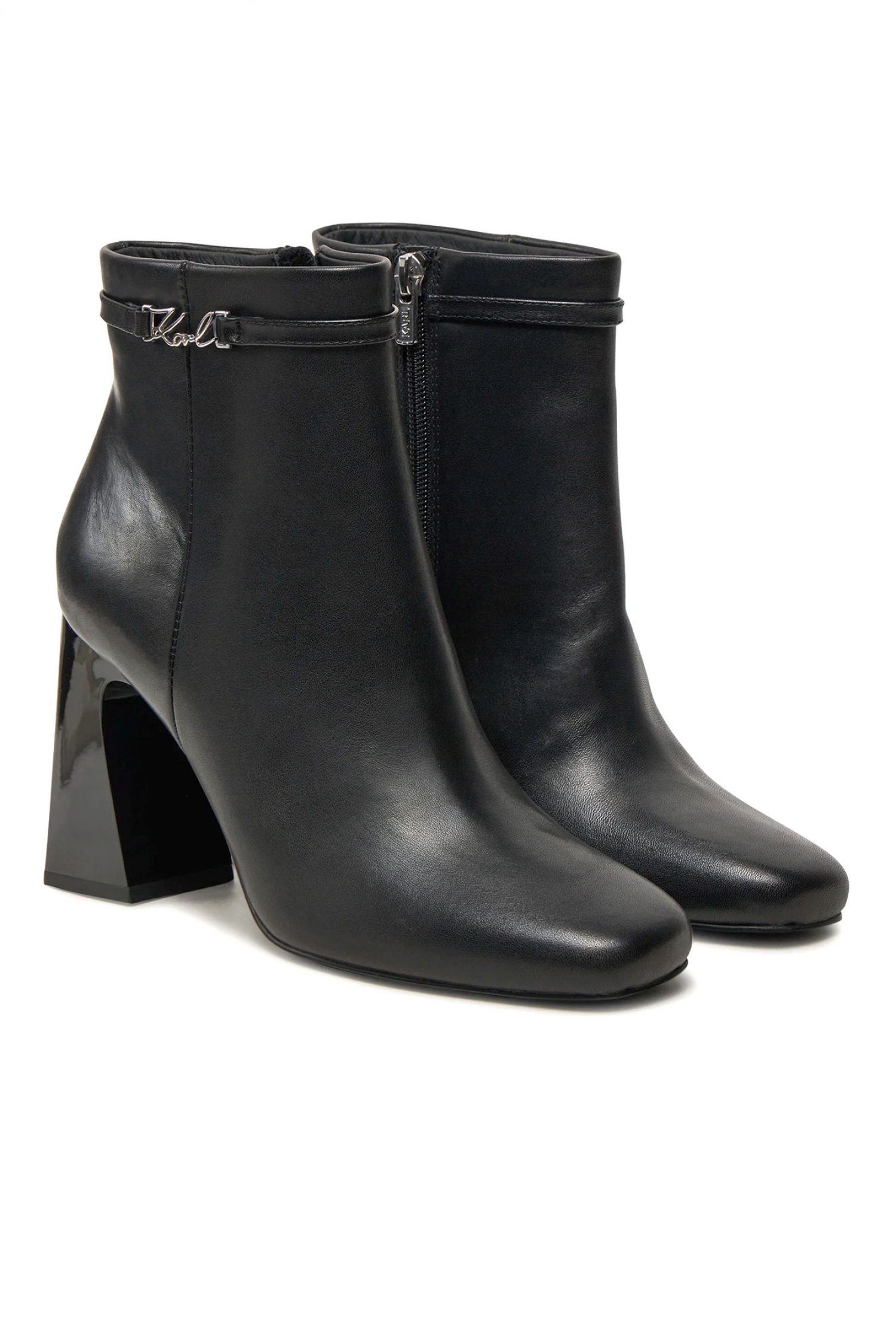 KARL LAGERFELD ΠΑΠΟΥΤΣΙΑ ASTRA NOVA ΦΕΡΜΟΥΑΡ ΜΕΤΑΛΛΙΚΟ LOGO MAYΡΟ