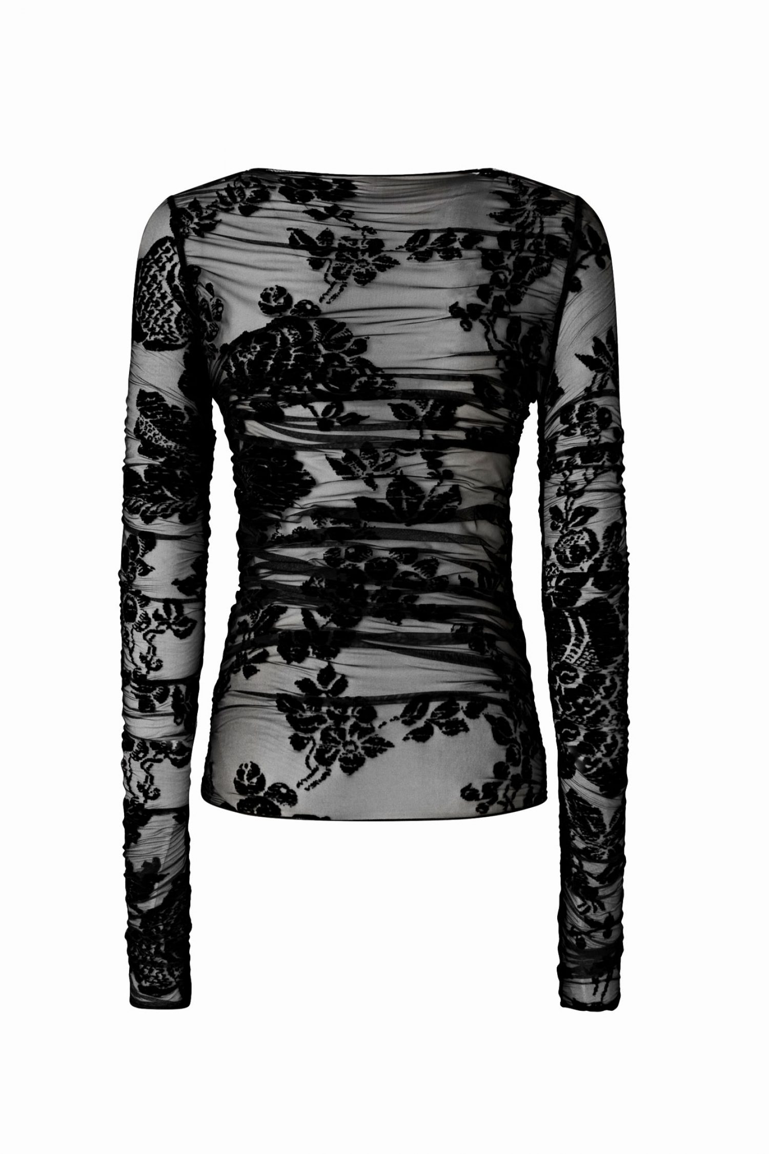 PINKO ΜΠΛΟΥΖΑ PUZZLE ΔΙΑΦΑΝΗ ΜΕ ΦΛΟΚΩΤΟ ΜΟΤΙΒΟ ΜΑΥΡΟ φωτογραφία