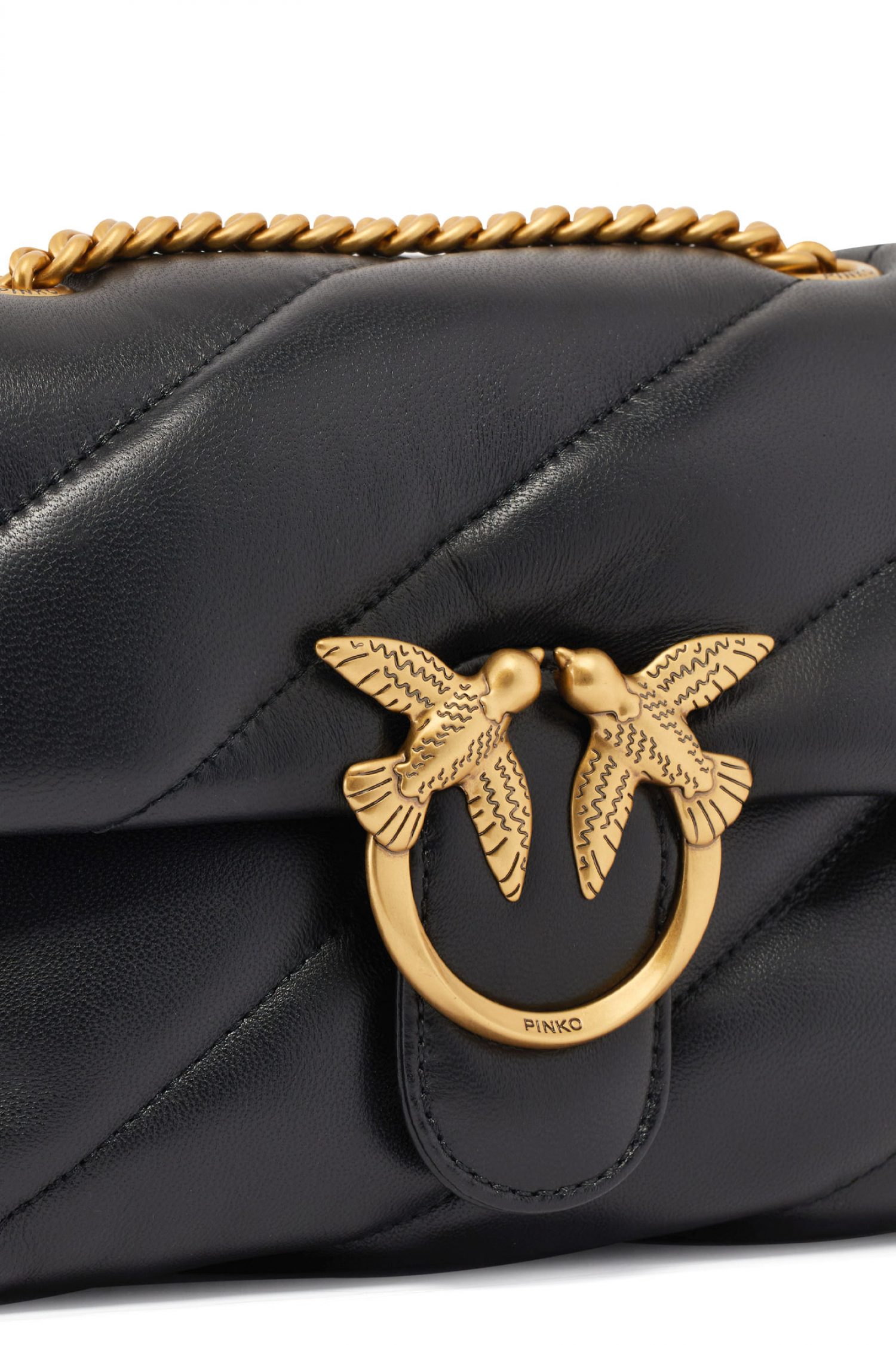 PINKO ΤΣΑΝΤΑΚΙ LOVE MINI PUFF CL SHEEP NAPPA ΜΑΥΡΟ