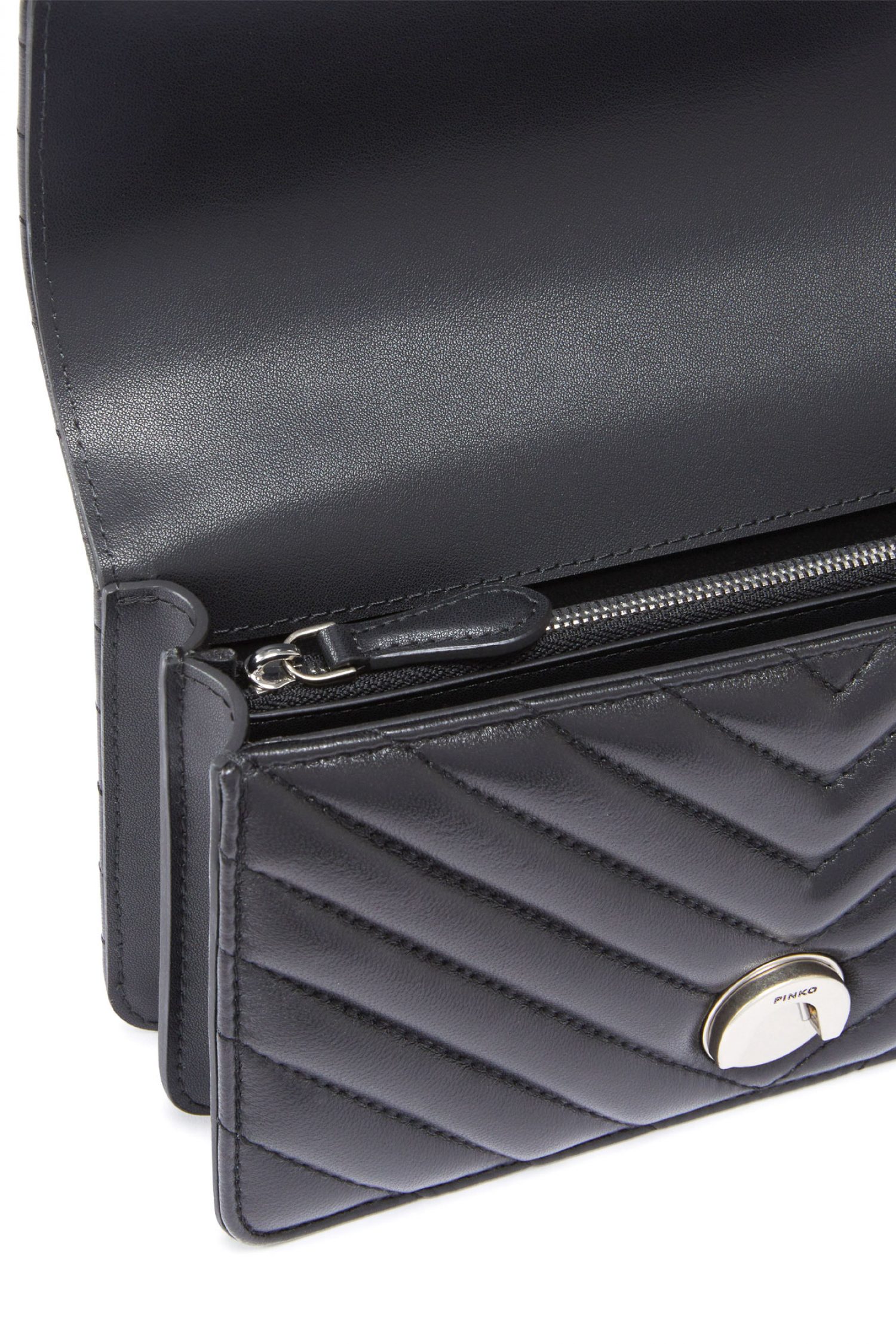 PINKO ΤΣΑΝΤΑΚΙ CROSS BODY LOVE ICON MINI DC ΜΑΥΡΟ-SILVER