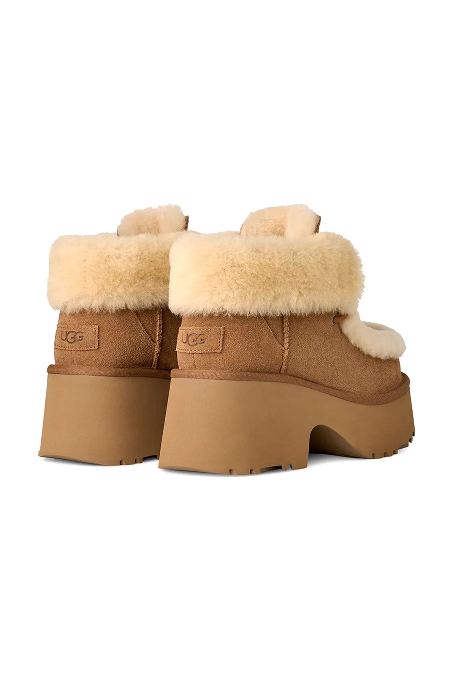 UGG ΠΑΠΟΥΤΣΙΑ ΜΠΟΤΑΚΙΑ ΕSMEE LACE UP KOΡΔΟΝΙΑ LOGO ΤΑΜΠΑ φωτογραφία