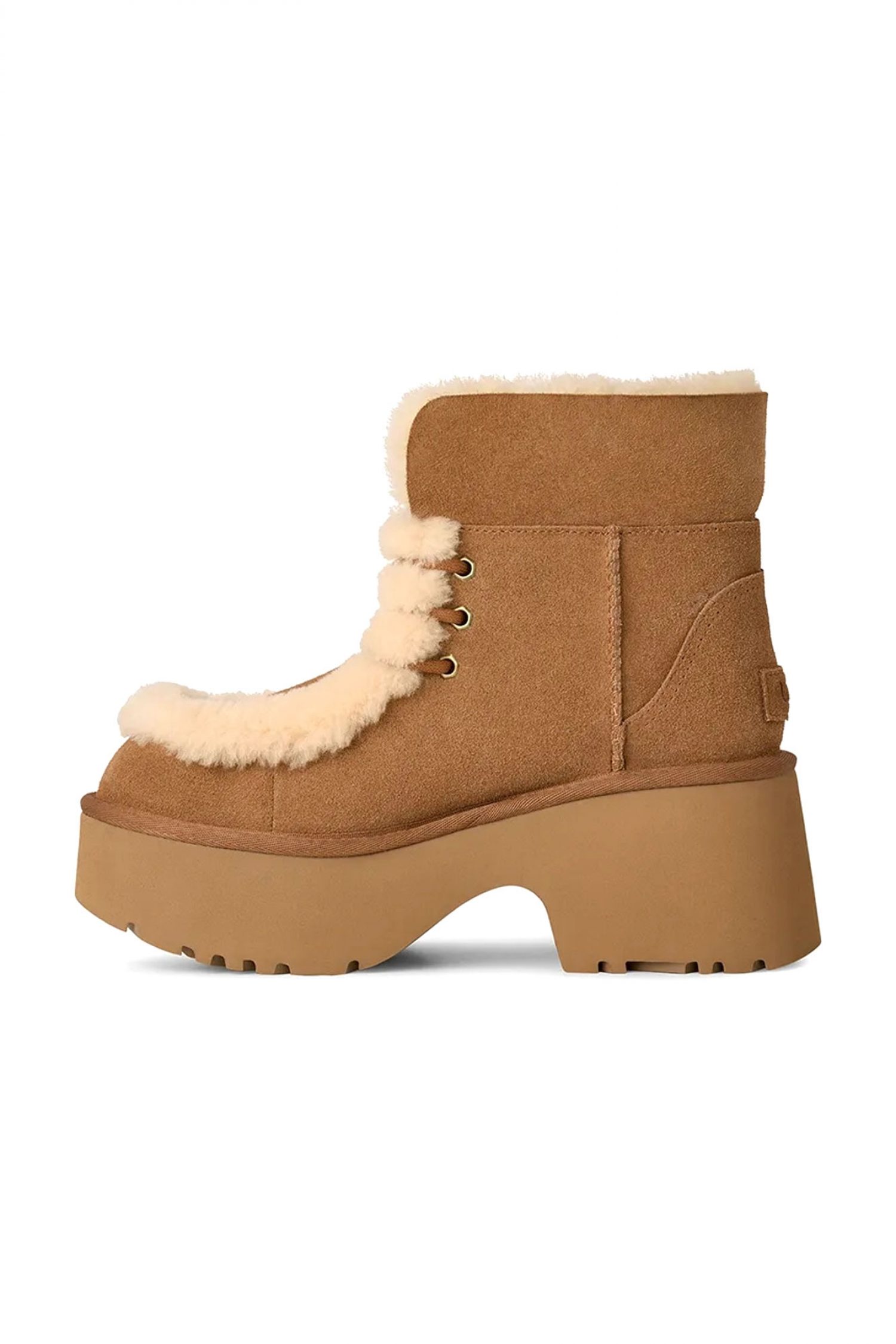 UGG ΠΑΠΟΥΤΣΙΑ ΜΠΟΤΑΚΙΑ ΕSMEE LACE UP KOΡΔΟΝΙΑ LOGO ΤΑΜΠΑ φωτογραφία