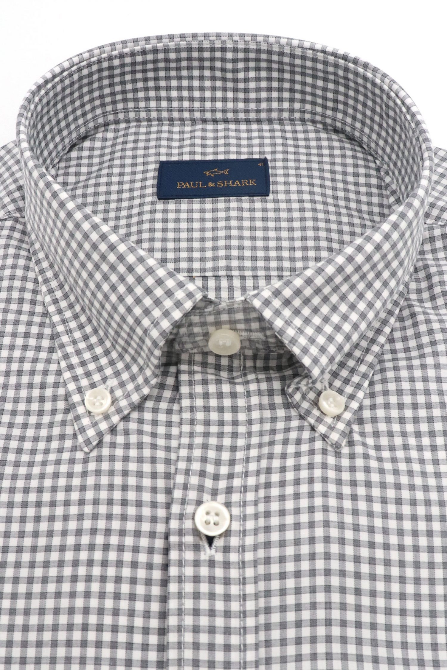 PAUL&SHARK ΠΟΥΚΑΜΙΣΟ BUTTON DOWN ΚΑΡΩ ΛΕΥΚΟ-ΓΚΡΙ