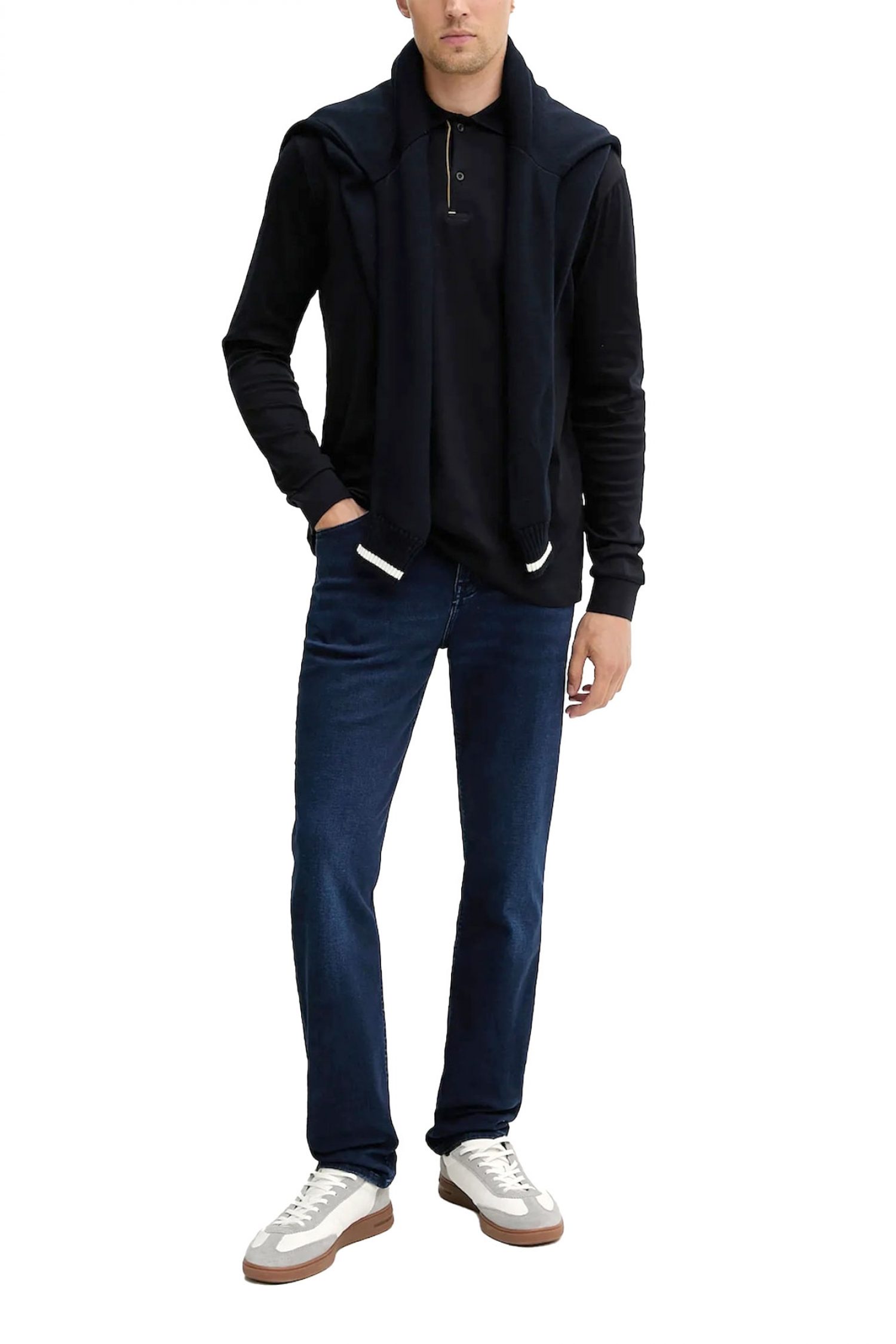 PAUL&SHARK ΠΛΕΚΤΟ ROLLNECK ΜΠΛΕ-ΛΕΥΚΟ