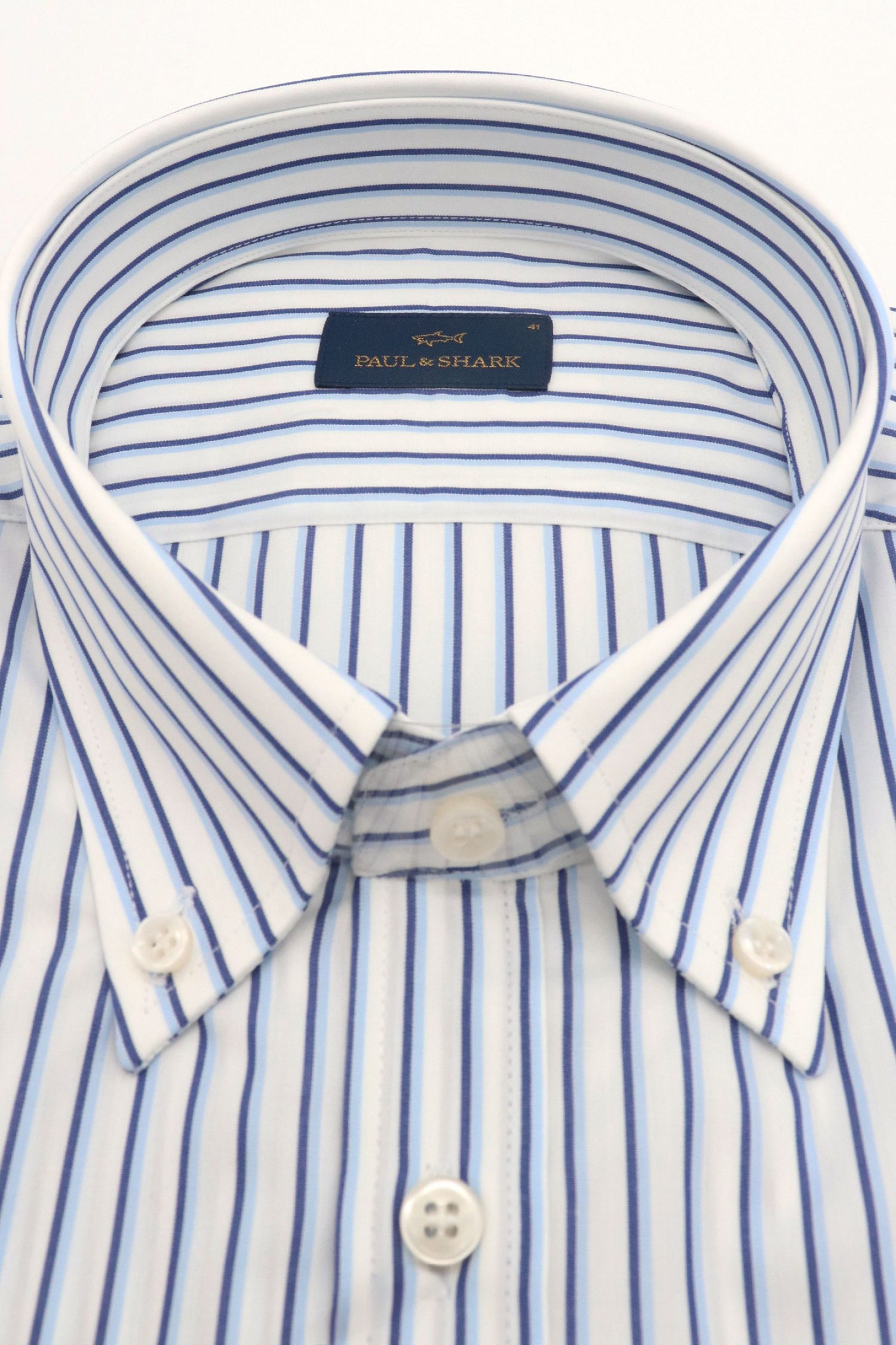 PAUL&SHARK ΠΟΥΚΑΜΙΣΟ BUTTON DOWN ΡΙΓΕ ΜΠΛΕ-ΛΕΥΚΟ-ΣΙΕΛ