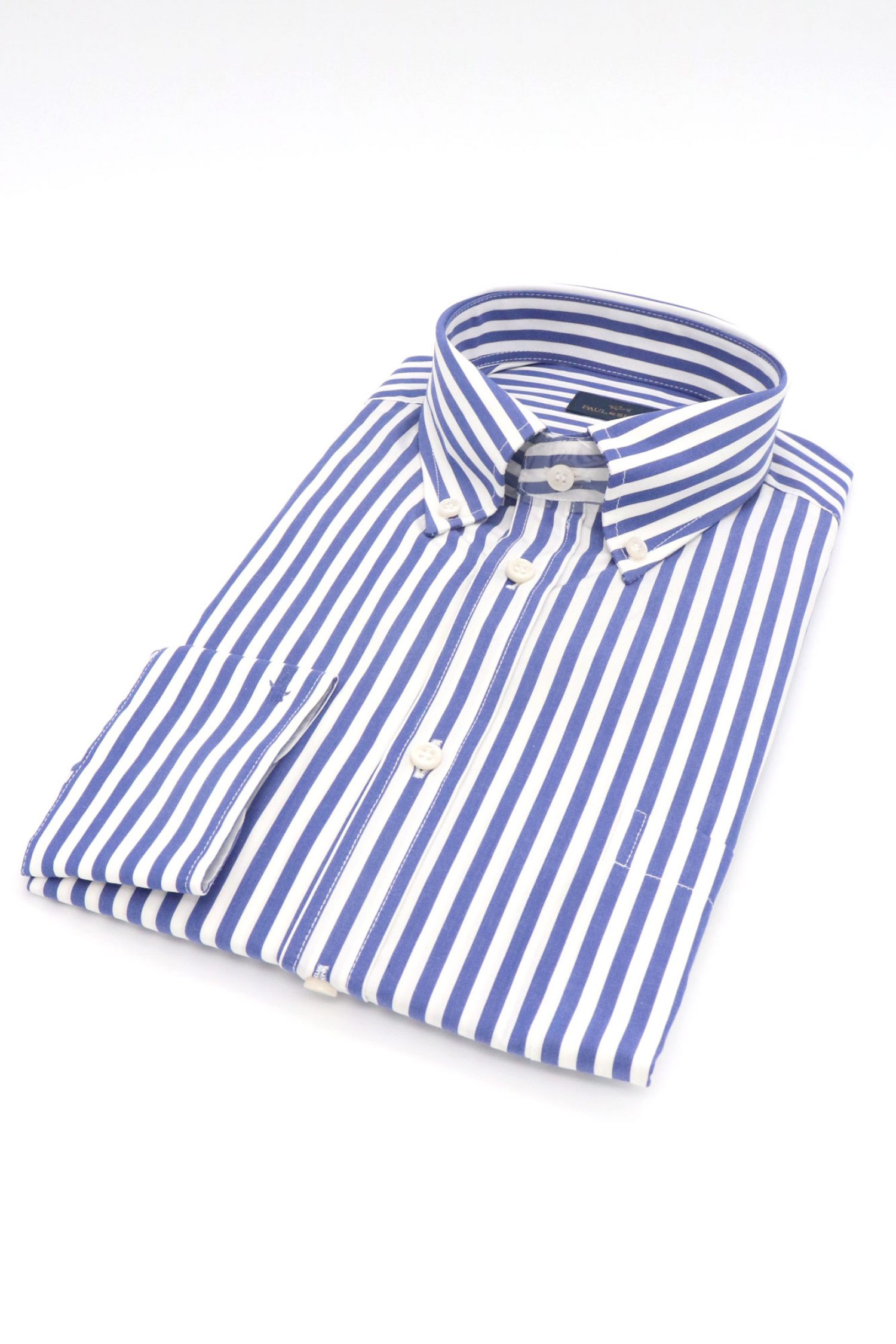 PAUL&SHARK ΠΟΥΚΑΜΙΣΟ BUTTON DOWN ΡΙΓΕ SOFT TOUCH ΜΠΛΕ-ΛΕΥΚΟ