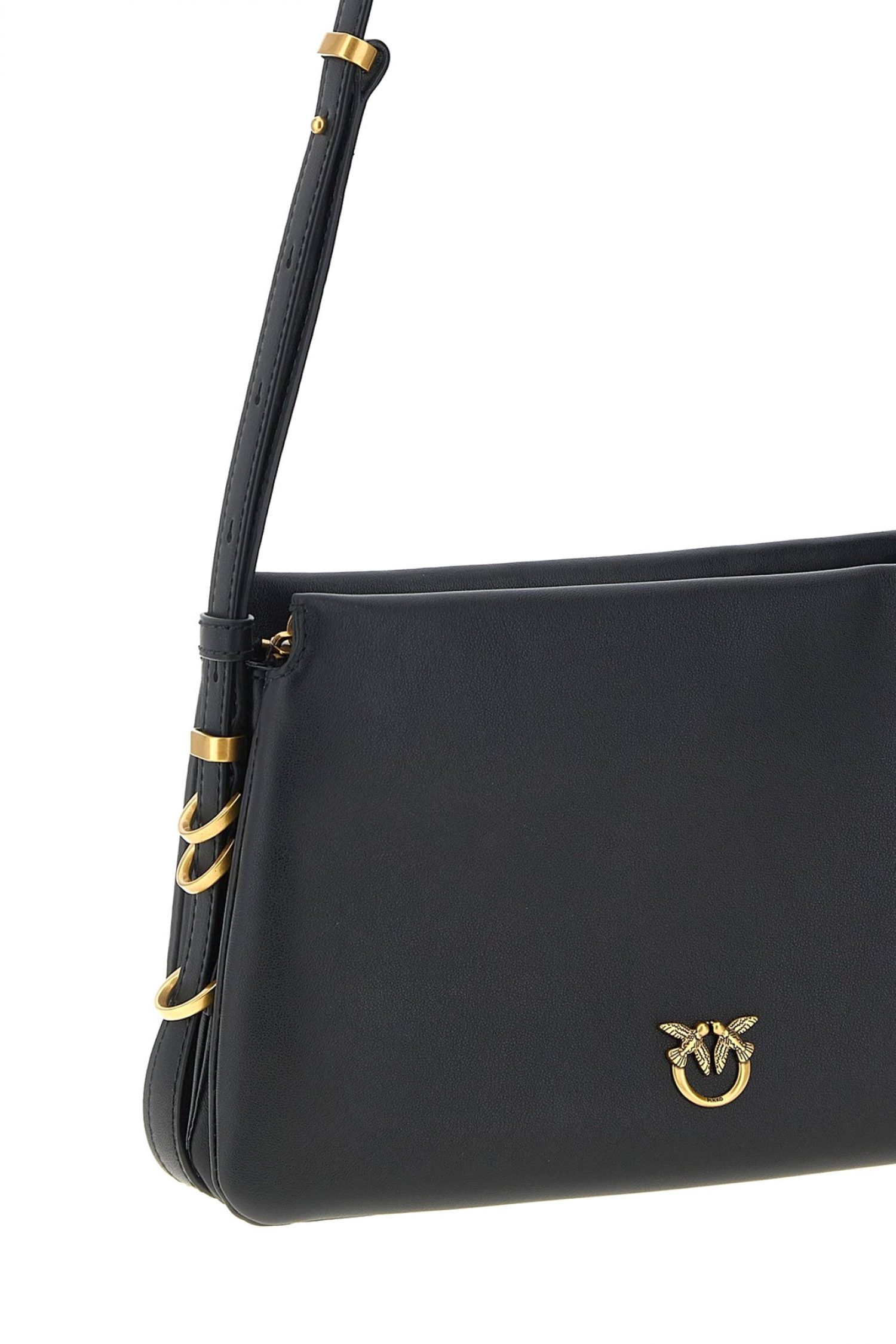 PINKO ΤΣΑΝΤΑ TRIPLET MINI VITELLO MORBIDO ΜΑΥΡΟ