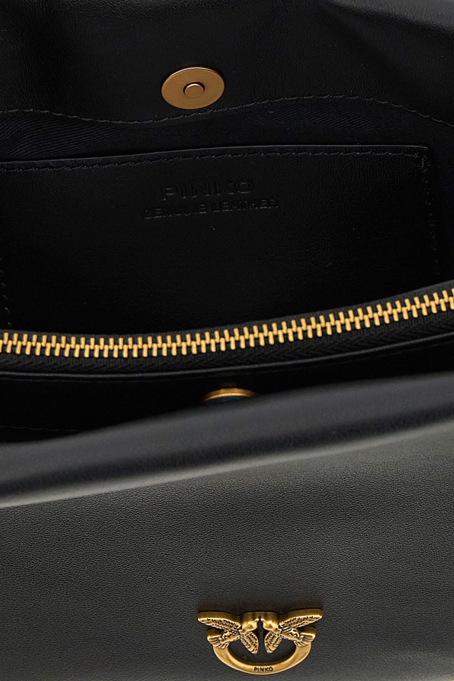 PINKO ΤΣΑΝΤΑ TRIPLET MINI VITELLO MORBIDO ΜΑΥΡΟ