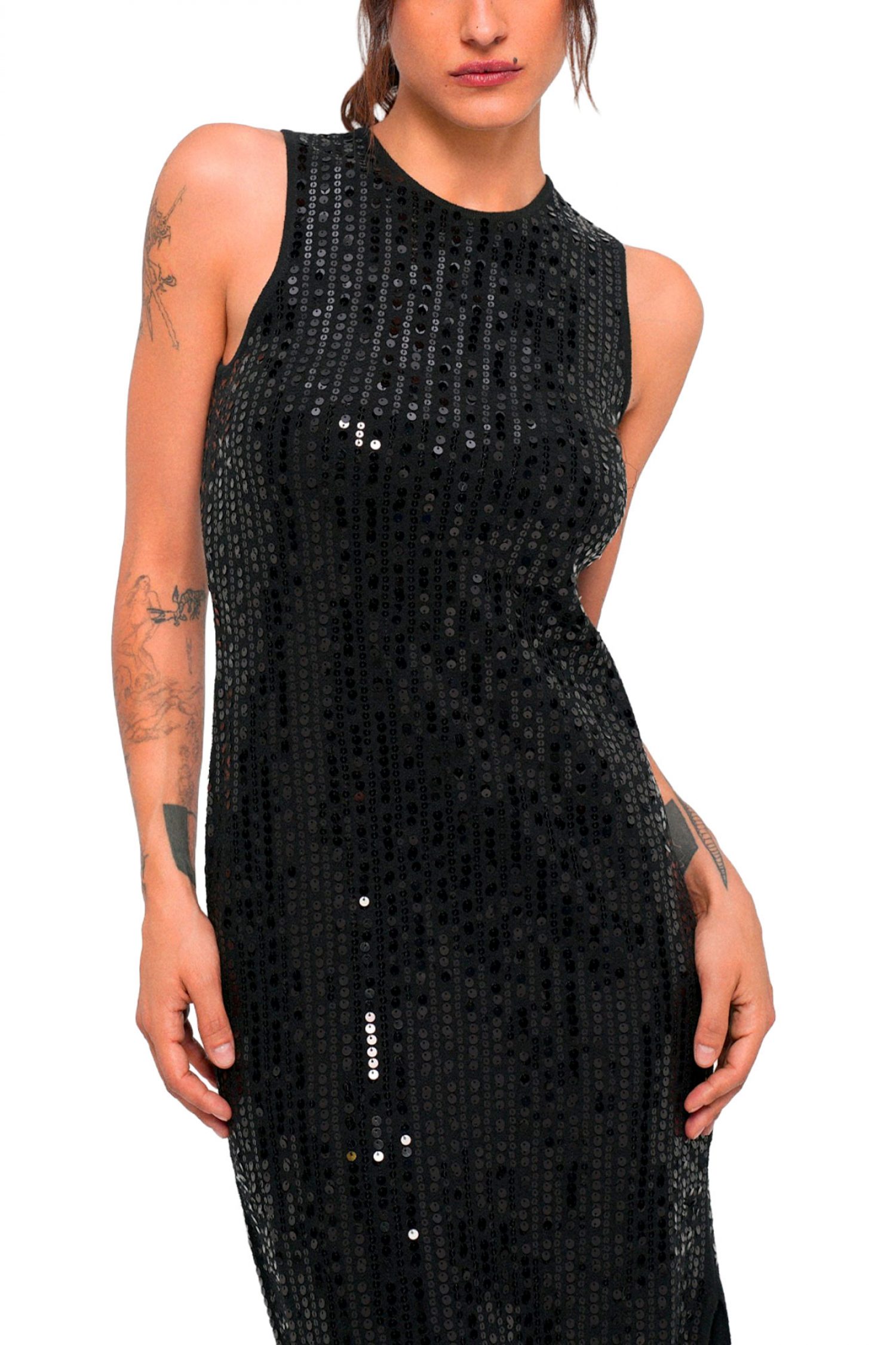 MARELLA SPORT ΦΟΡΕΜΑ MIDI ADDETO ΠΑΓΙΕΤΑ ΑΝΟΙΓΜΑ ΚΑΤΩ ΜΑΥΡΟ