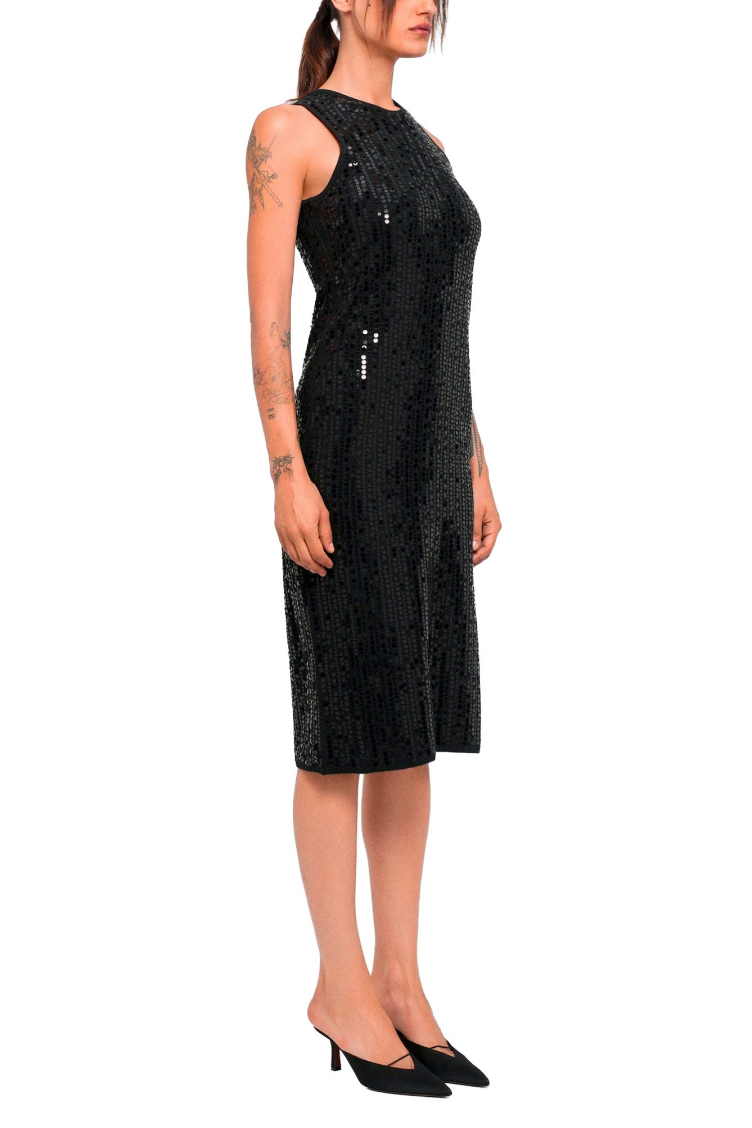 MARELLA SPORT ΦΟΡΕΜΑ MIDI ADDETO ΠΑΓΙΕΤΑ ΑΝΟΙΓΜΑ ΚΑΤΩ ΜΑΥΡΟ