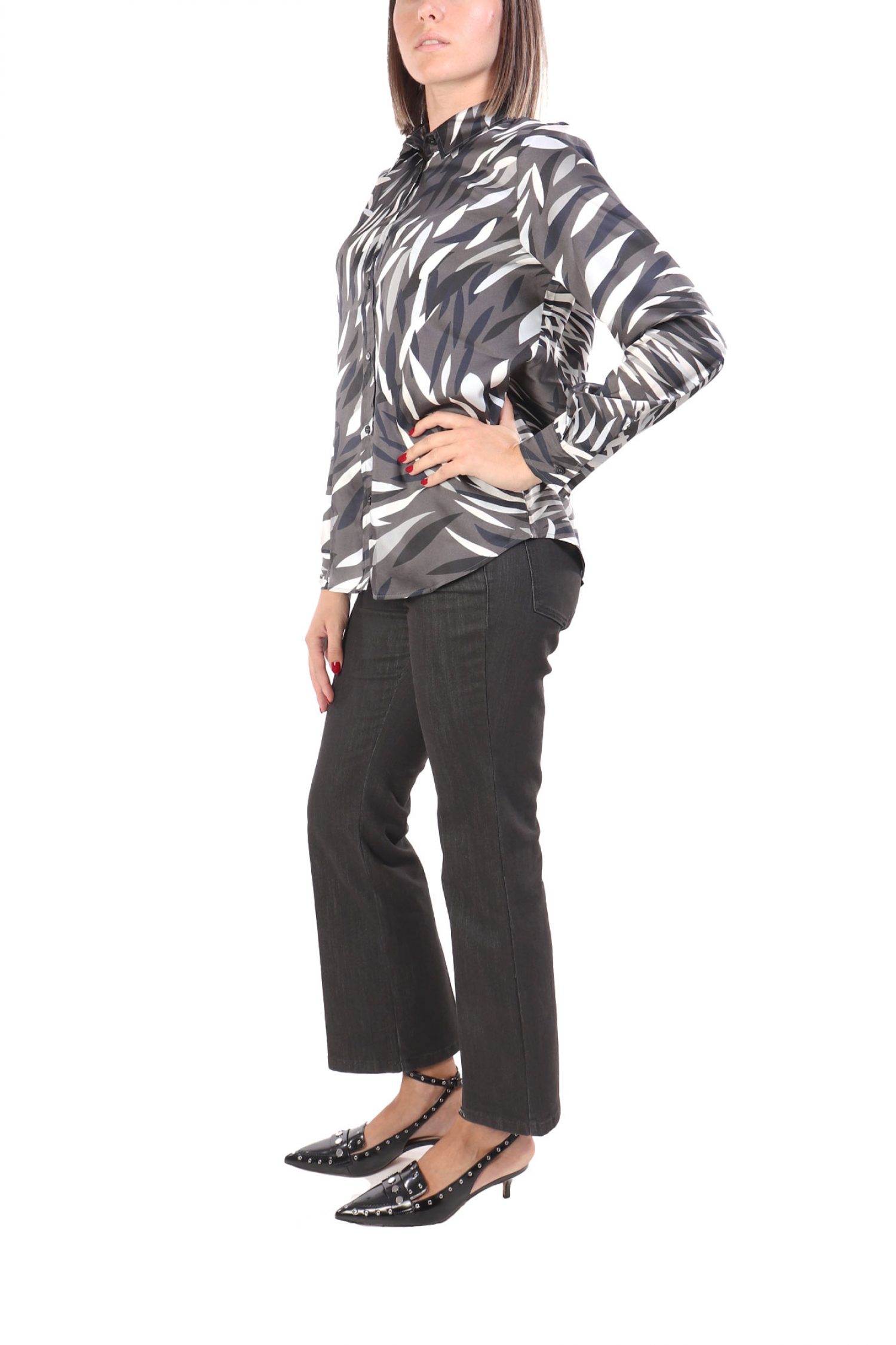 MARELLA EMME ΠΟΥΚΑΜΙΣΟ BIAGIO ΜΕ ΟΨΗ ΣΑΤΕΝ ΕΜΠΡΙΜΕ ΣΚΟΥΡΟ ΓΚΡΙ