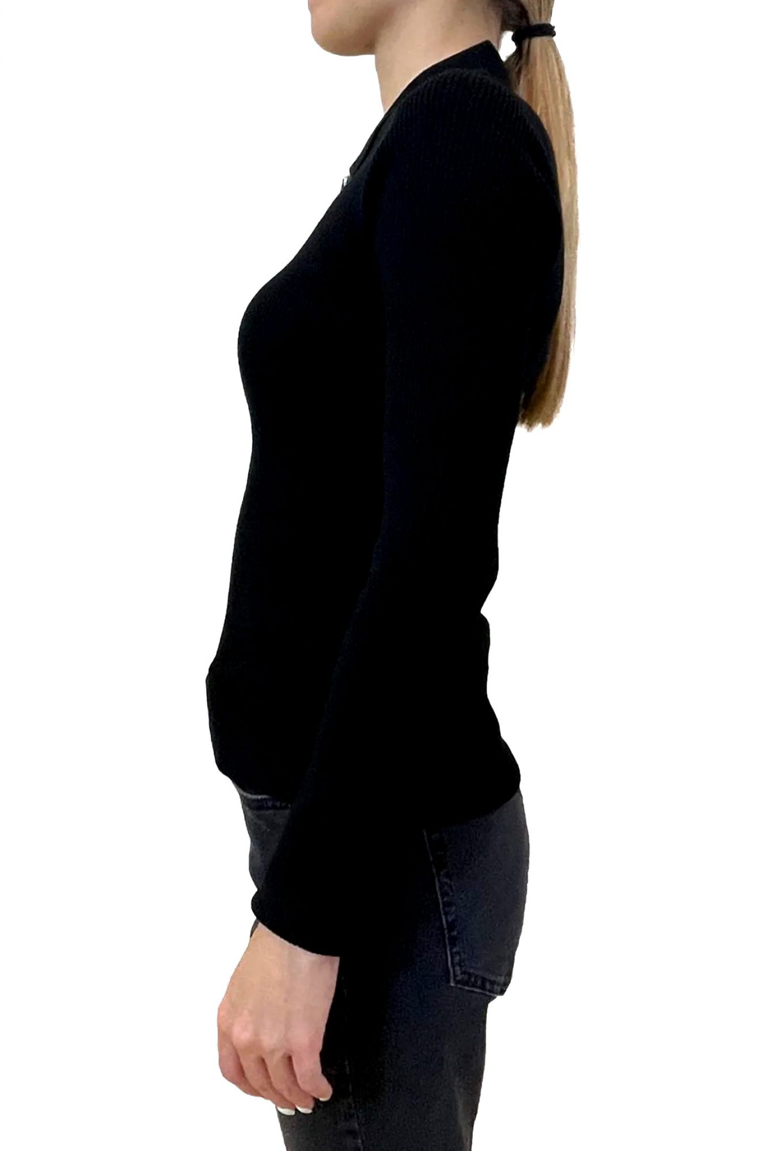 MARELLA EMME POLO PLUME ΠΛΕΚΤΟ ΚΟΥΜΠΙ ΜΑΥΡΟ