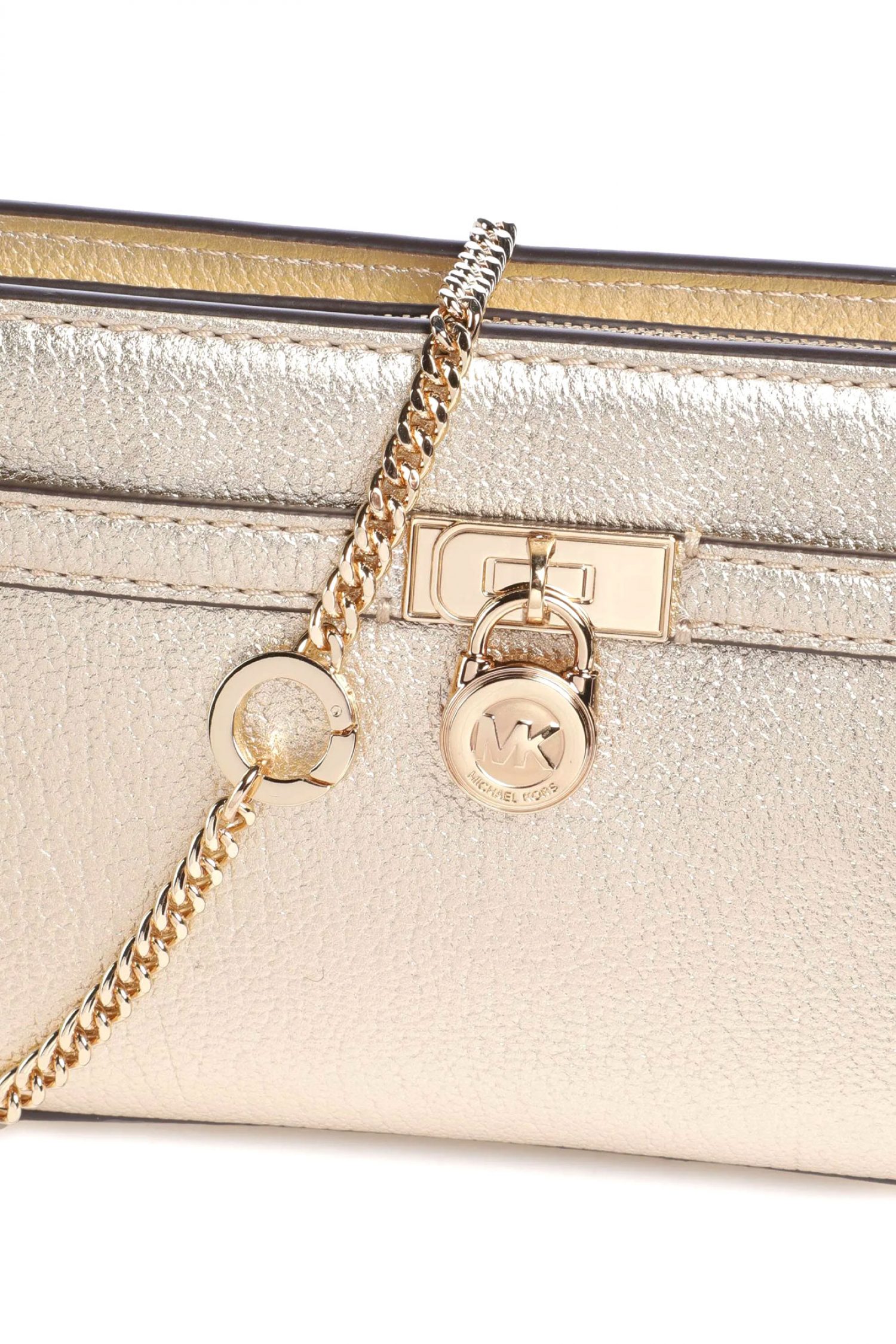MICHAEL KORS ΤΣΑΝΤΑΚΙ CROSSBODY HΑΜΙLTON MODERNE ΑΛΥΣΙΔΑ ALL OVER LOGO ΧΡΥΣΟ