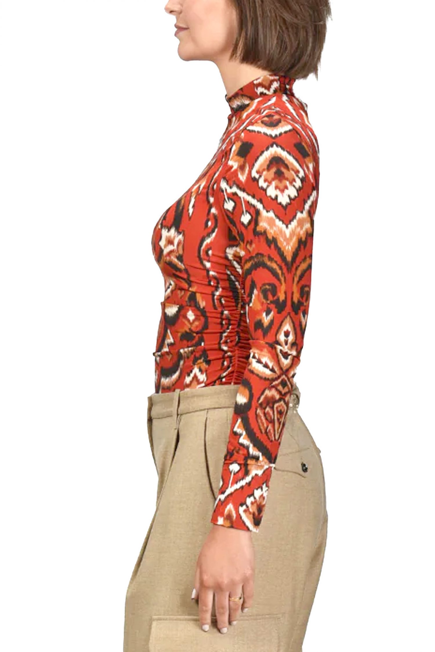 FARM RIO TOP AINIKA PINEAPPLE IKAT CREAM ΕΜΠΡΙΜΕ ΣΟΥΡΑ ΠΛΑΙ ΛΟΥΠΕΤΟ ΚΟΚΚΙΝΟ