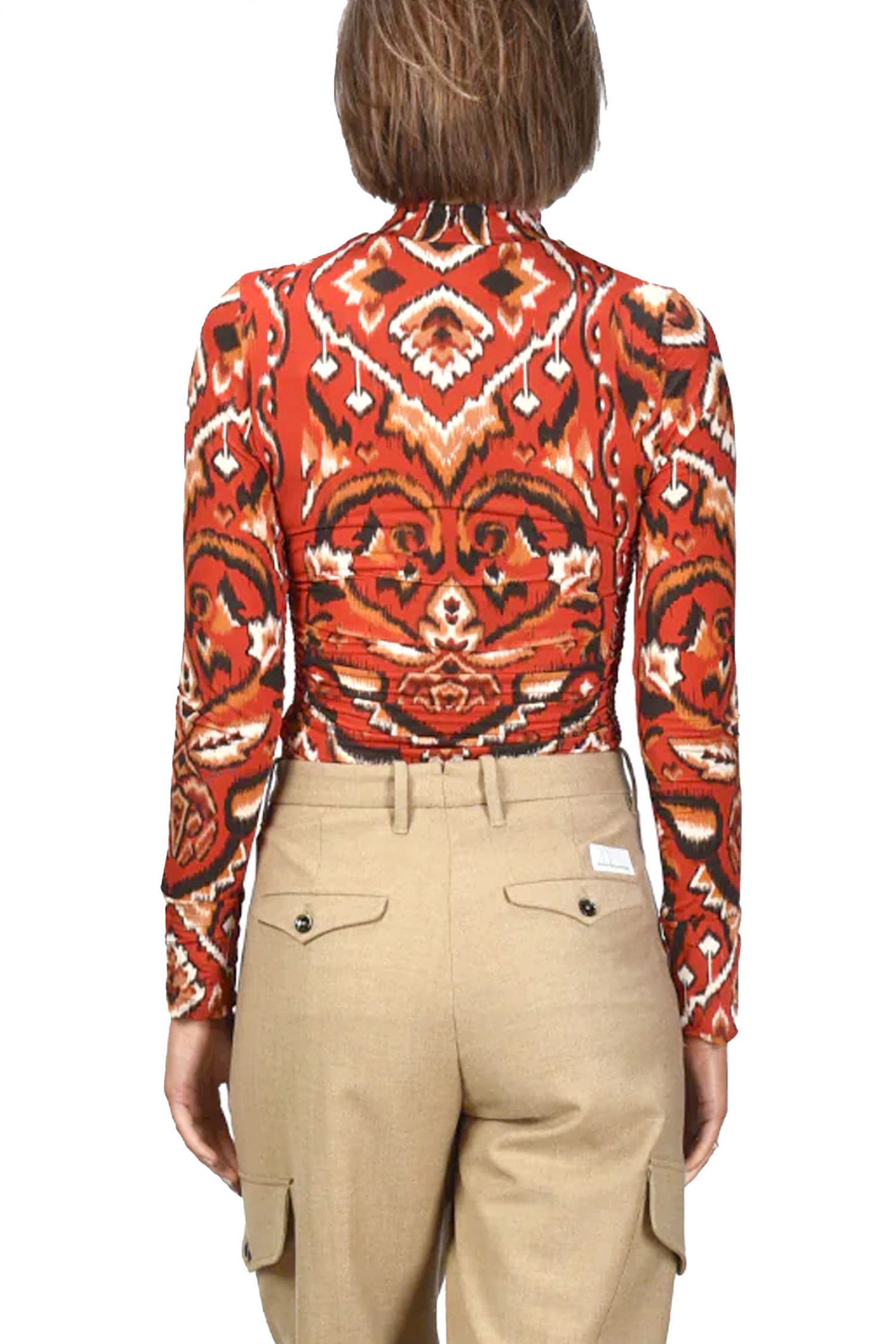 FARM RIO TOP AINIKA PINEAPPLE IKAT CREAM ΕΜΠΡΙΜΕ ΣΟΥΡΑ ΠΛΑΙ ΛΟΥΠΕΤΟ ΚΟΚΚΙΝΟ