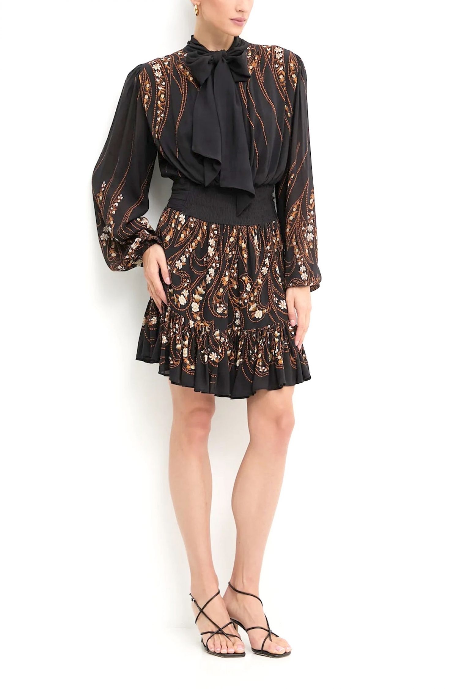 FARM RIO ΦΟΡΕΜΑ MINI GRADEN SILHOUETTE ΔΕΣΙΜΟ ΛΑΙΜΟ ΒΟΛΑΝ ΕΜΠΡΙΜΕ ΜΑΥΡΟ