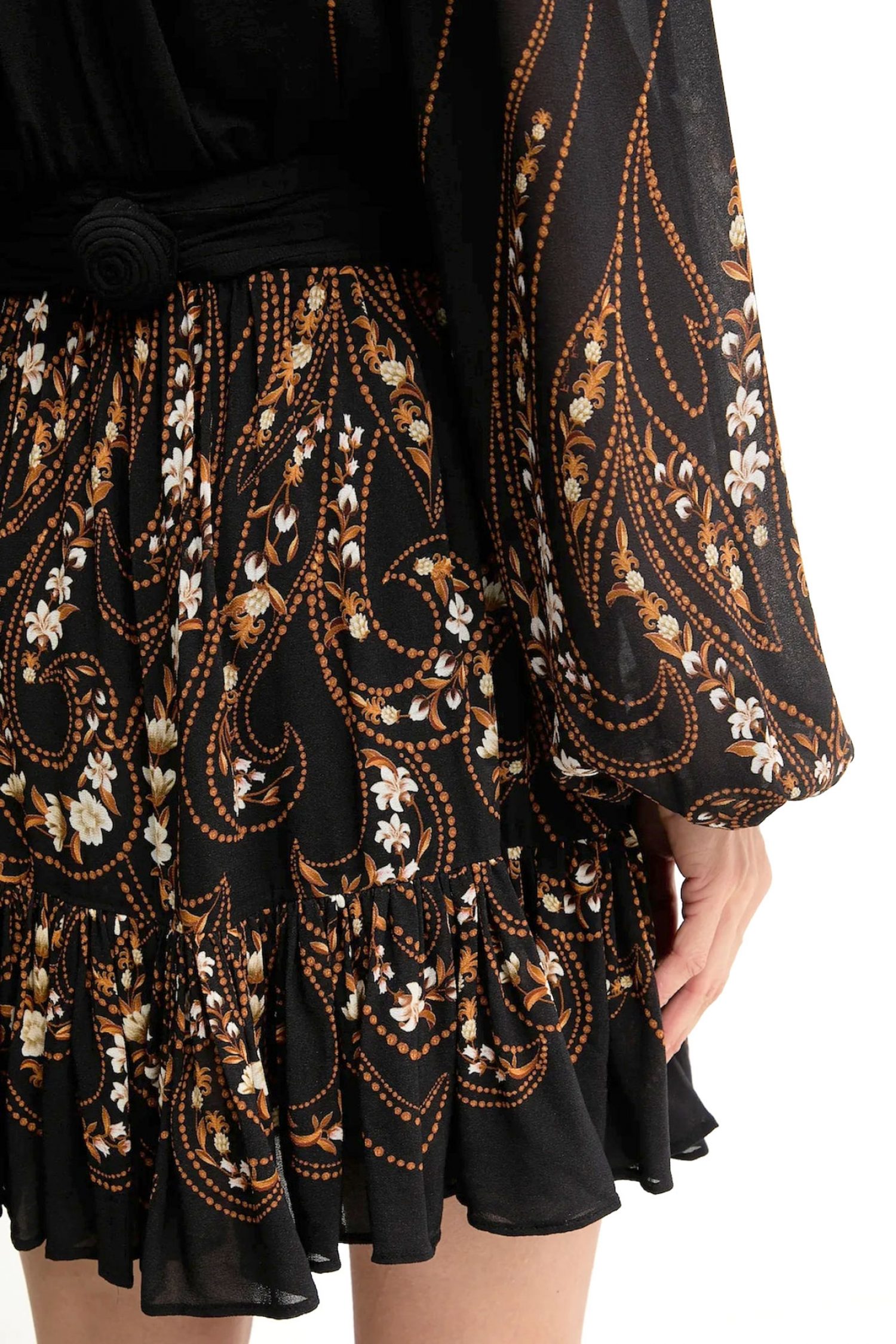 FARM RIO ΦΟΡΕΜΑ MINI GRADEN SILHOUETTE ΔΕΣΙΜΟ ΛΑΙΜΟ ΒΟΛΑΝ ΕΜΠΡΙΜΕ ΜΑΥΡΟ