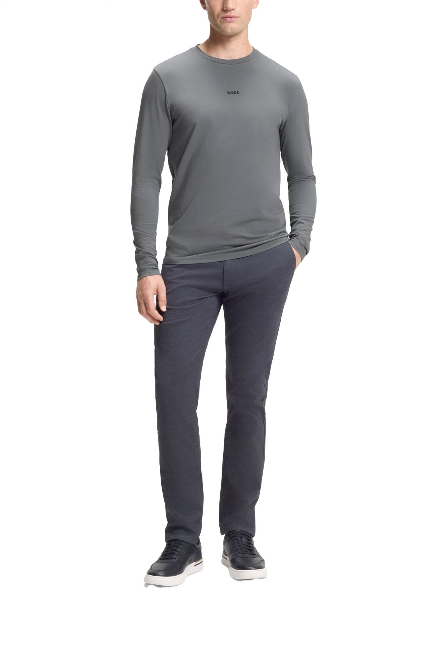 BOSS CASUAL T-SHIRT TCHARK ΓΚΡΙ