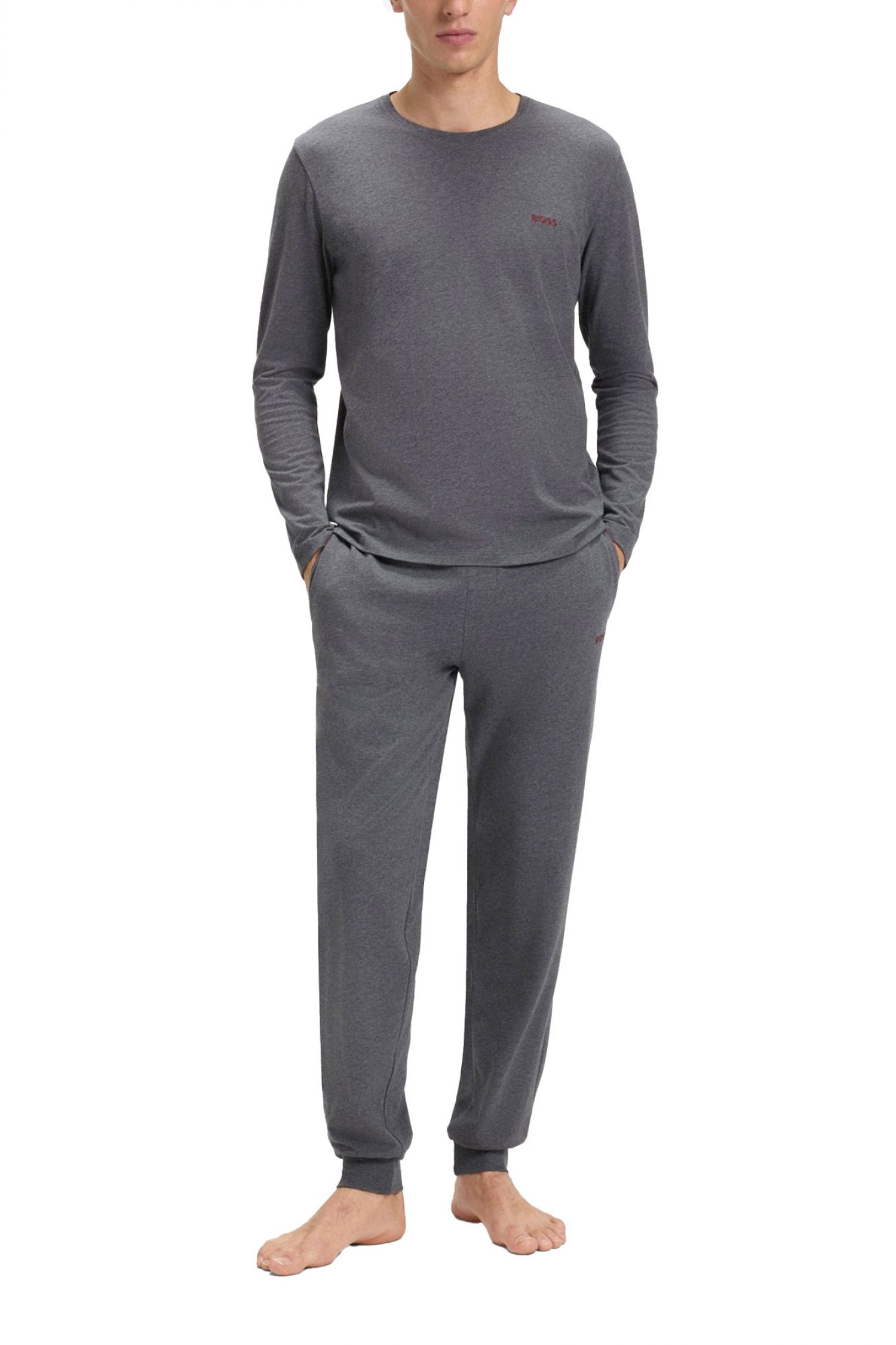 BOSS HOMEWEAR ΠΑΝΤΕΛΟΝΙ ΦΟΡΜΑ MIX&MATCH PANTS ΑΝΘΡΑΚΙ